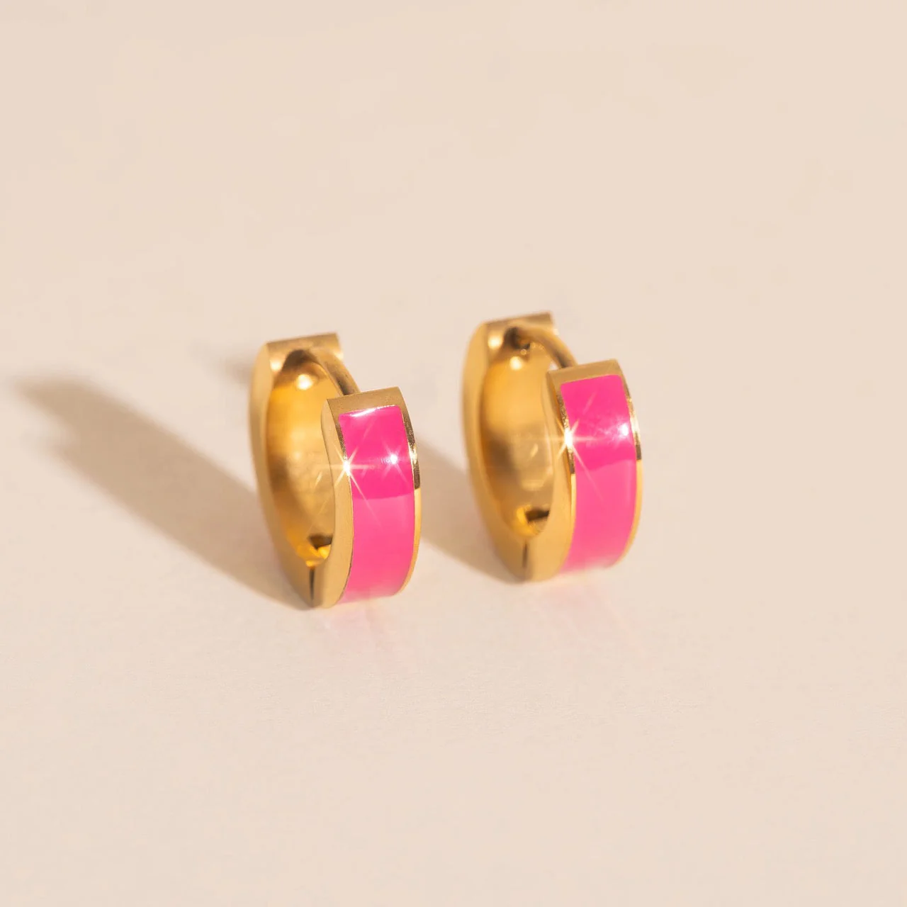 Chunky Huggie Hoop Earrings - 16 Color Options - Image 11