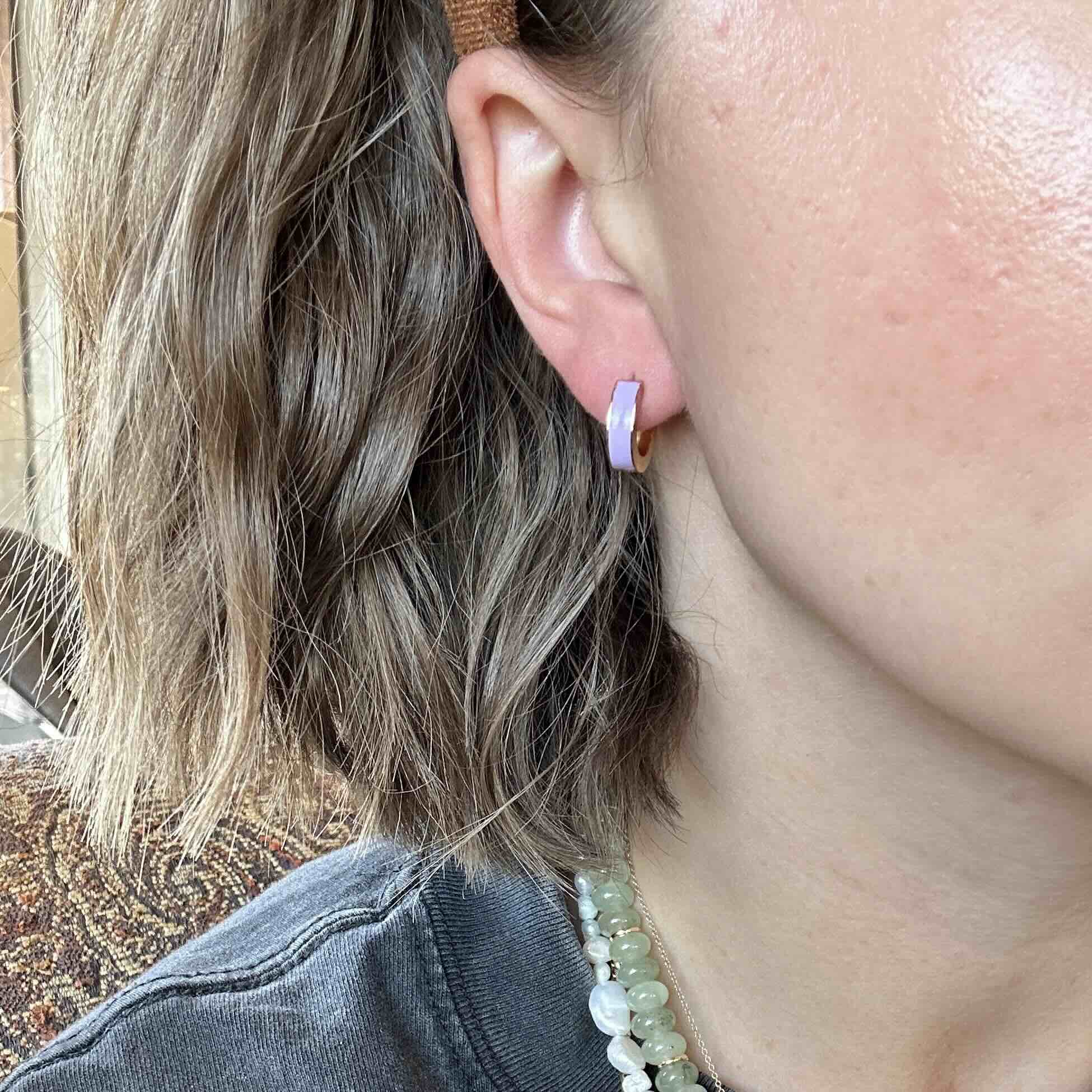 Chunky Huggie Hoop Earrings - 16 Color Options - Image 19