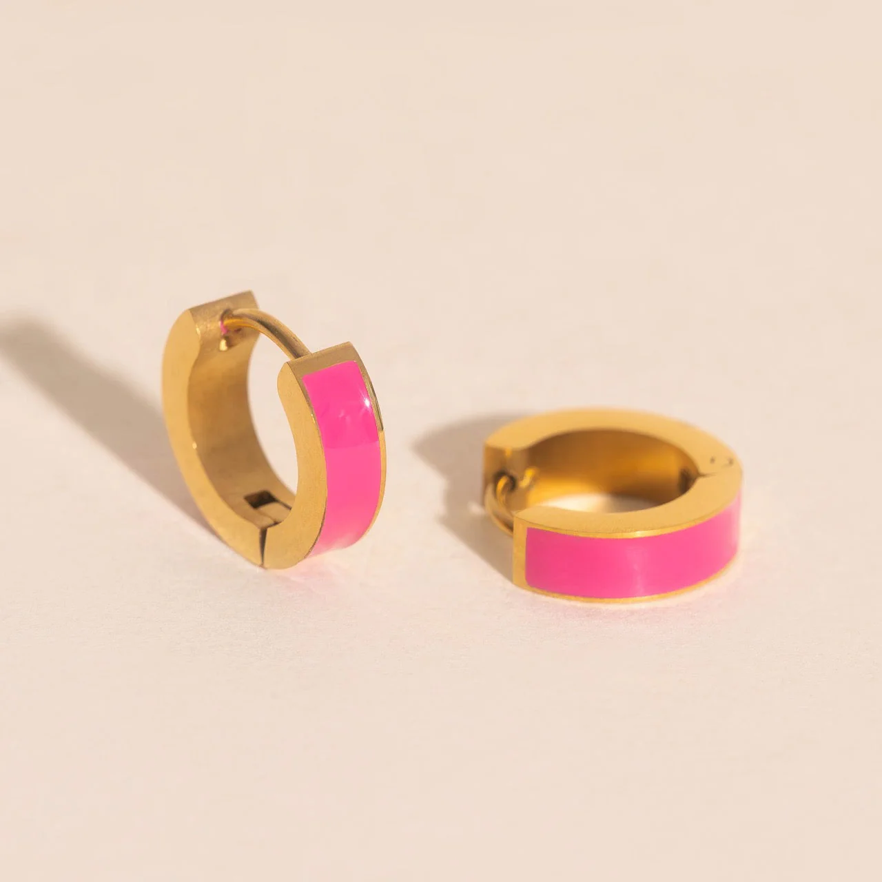 Chunky Huggie Hoop Earrings - 16 Color Options - Image 26