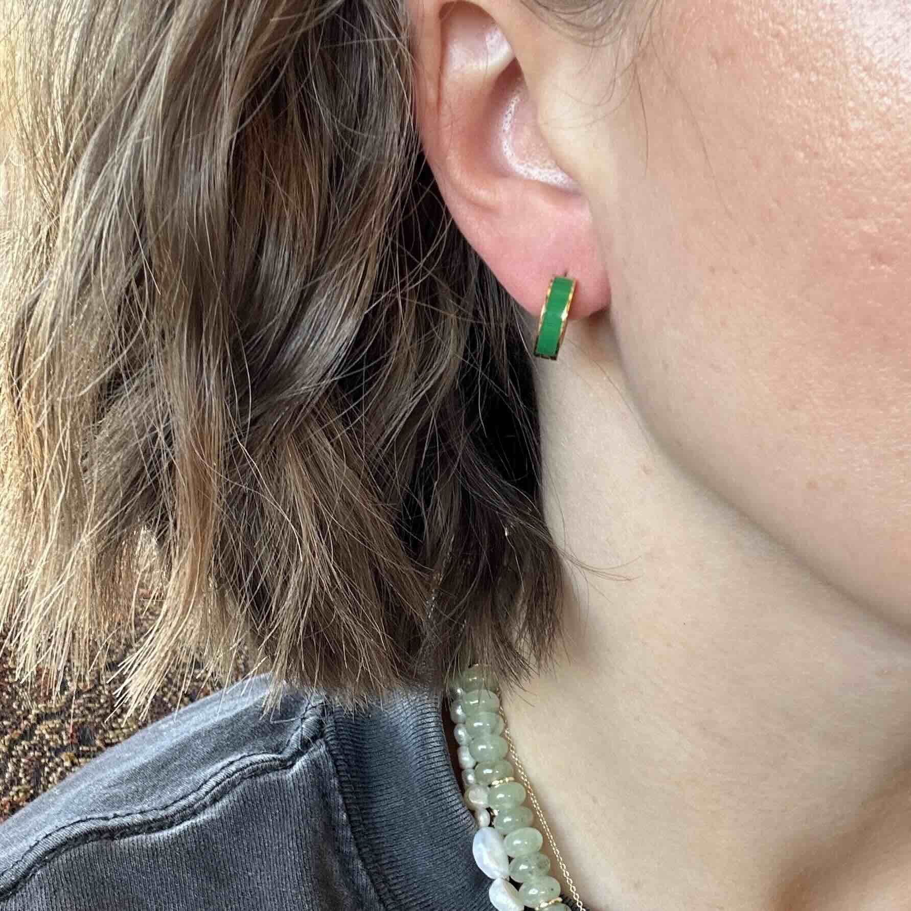 Chunky Huggie Hoop Earrings - 16 Color Options - Image 29