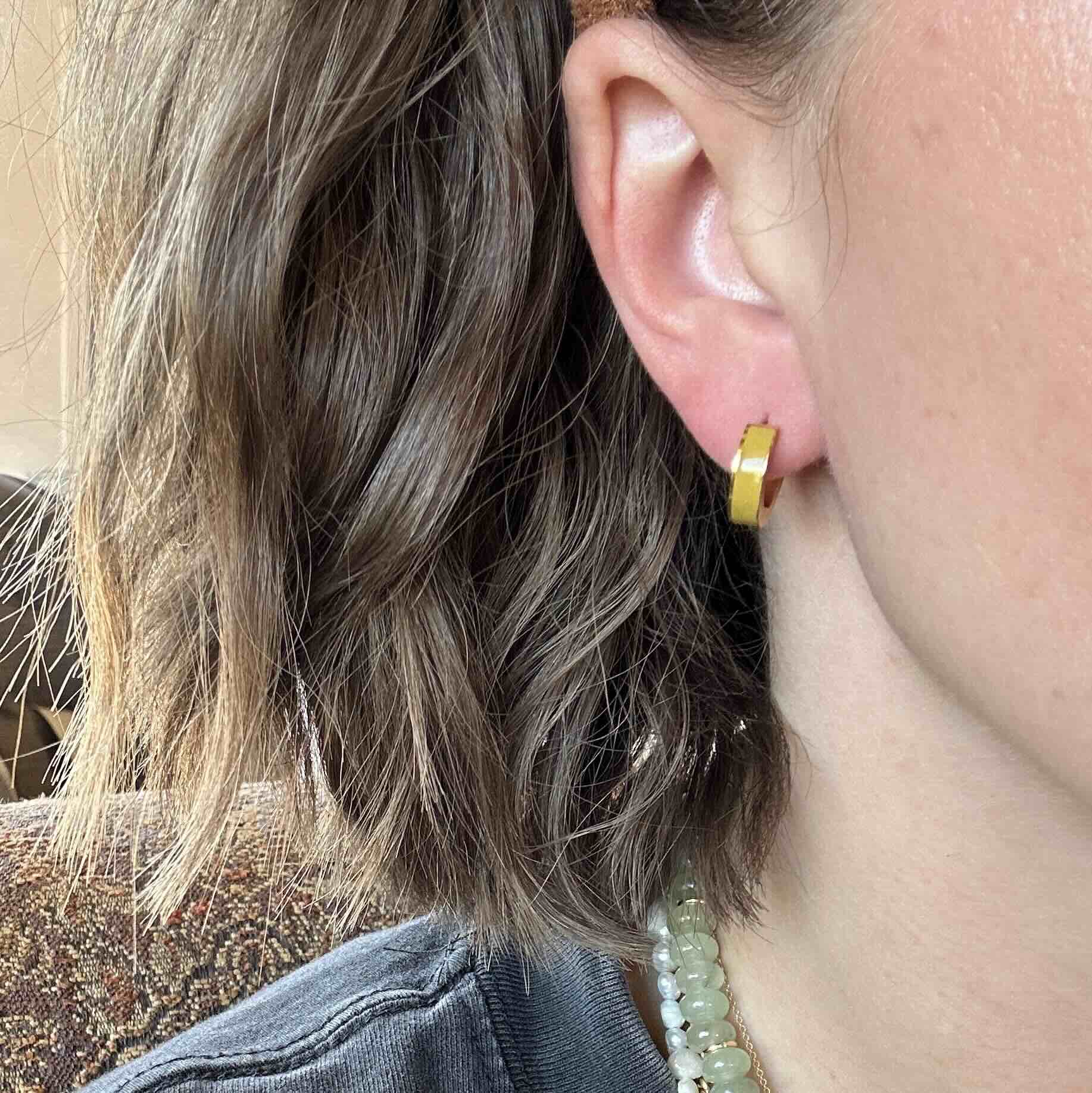 Chunky Huggie Hoop Earrings - 16 Color Options - Image 31