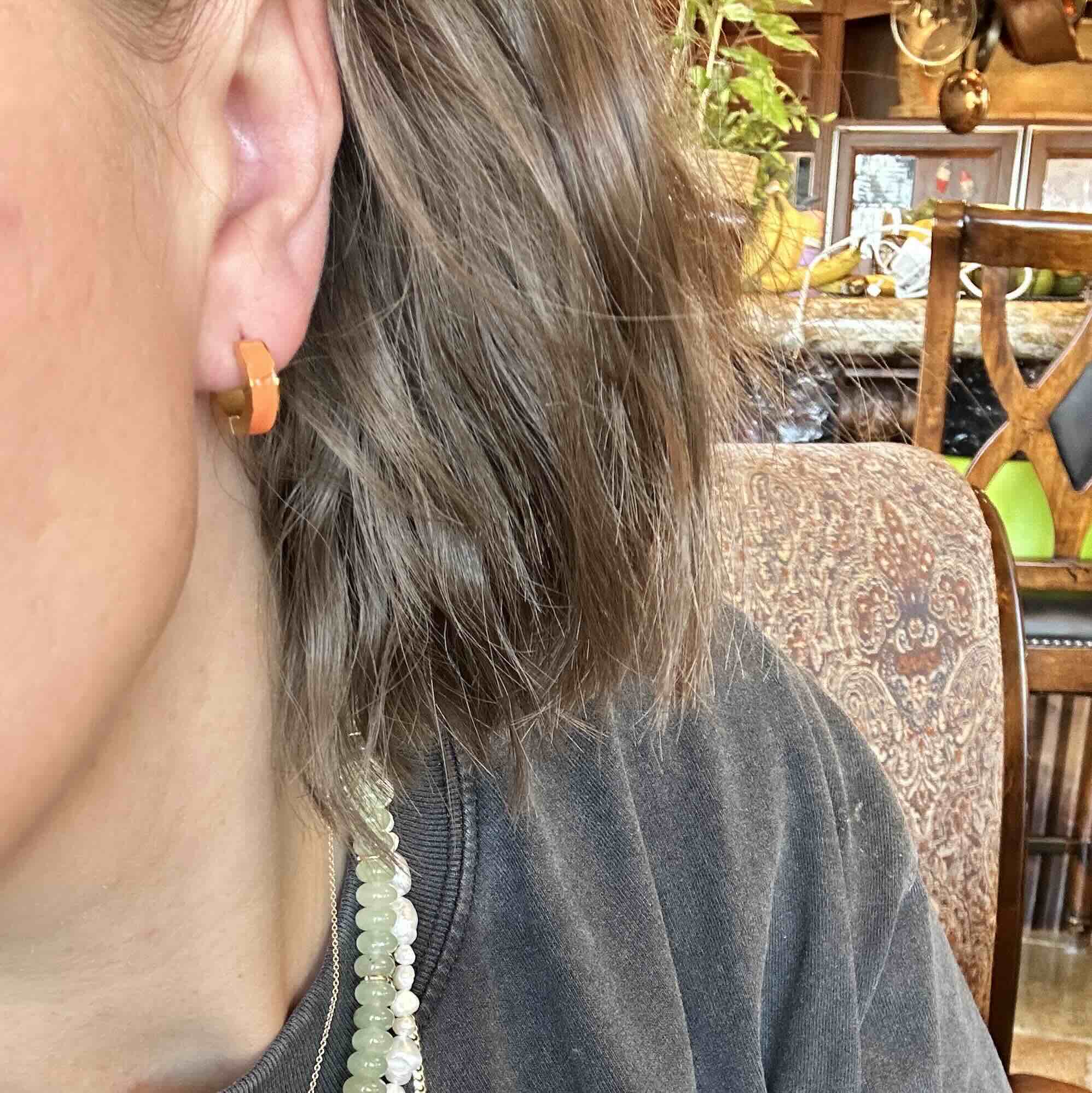 Chunky Huggie Hoop Earrings - 16 Color Options - Image 42
