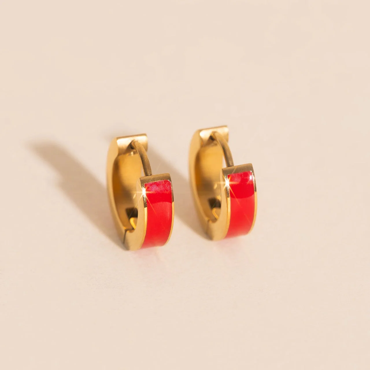 Chunky Huggie Hoop Earrings - 16 Color Options - Image 5