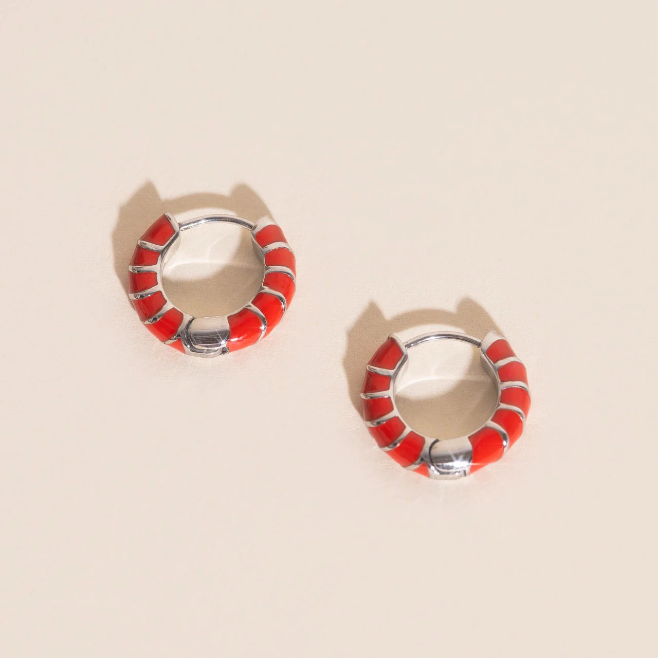 Color Chunky Rounded Huggie Hoop Earrings - Image 10