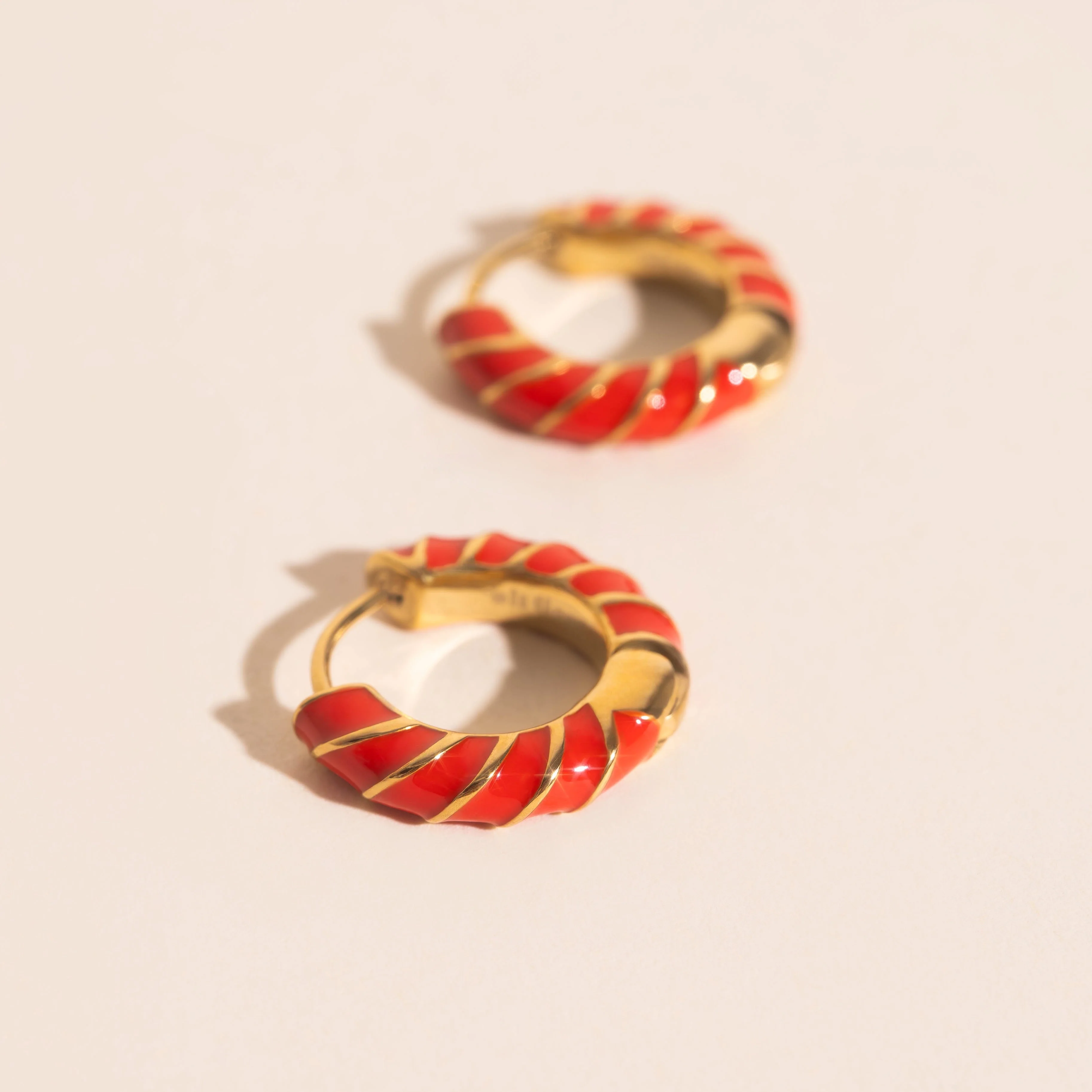 Color Chunky Rounded Huggie Hoop Earrings - Image 11
