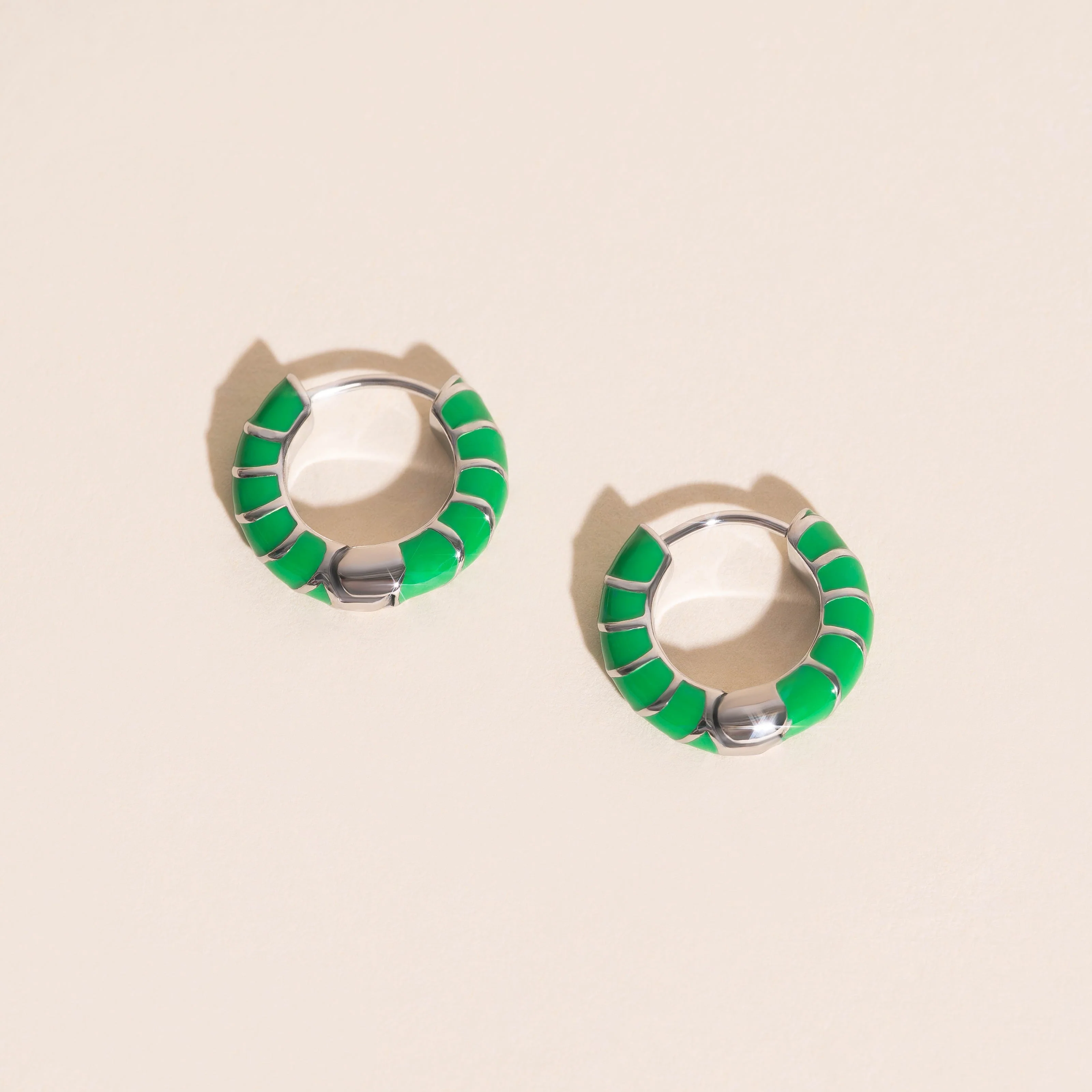 Color Chunky Rounded Huggie Hoop Earrings - Image 14