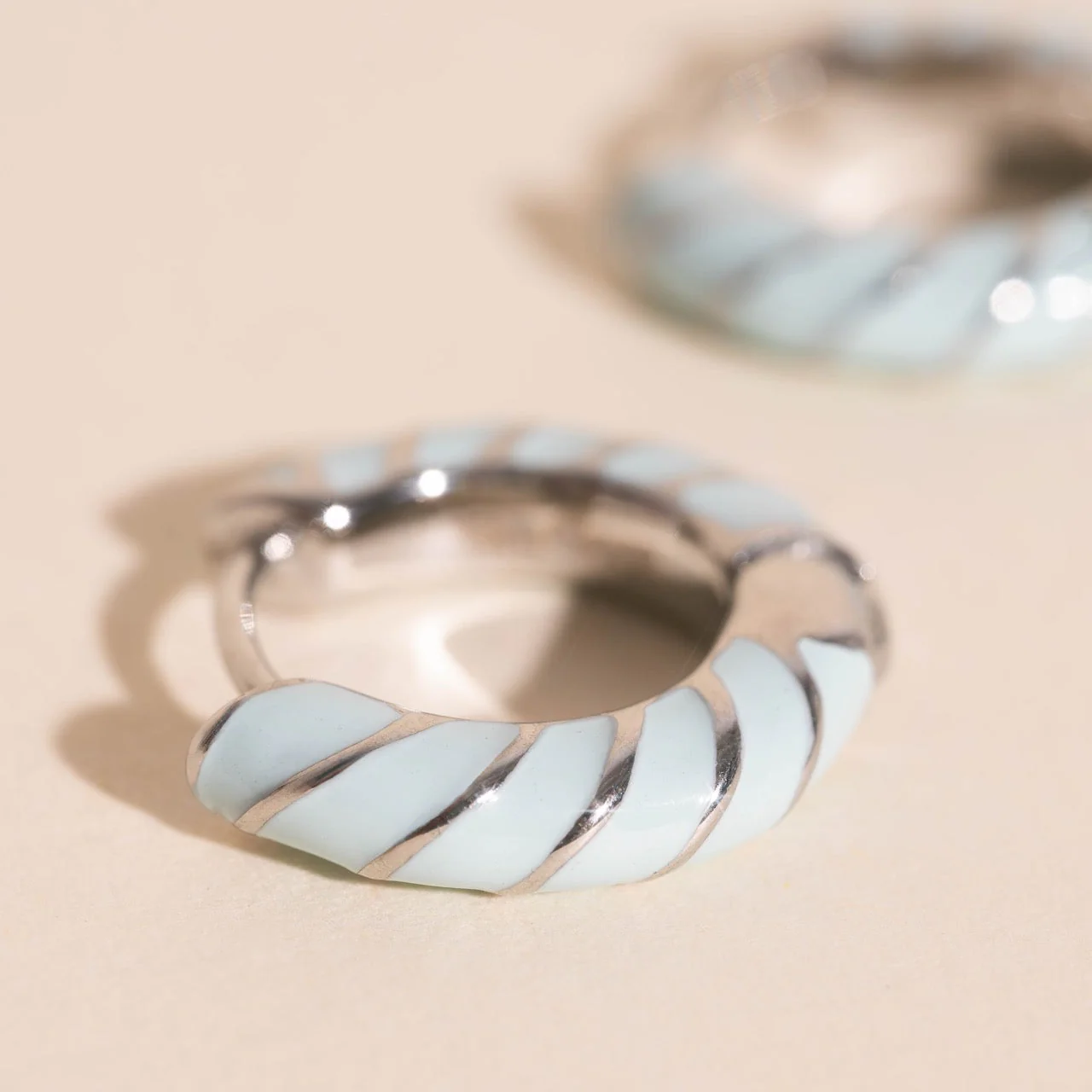 Color Chunky Rounded Huggie Hoop Earrings - Image 19
