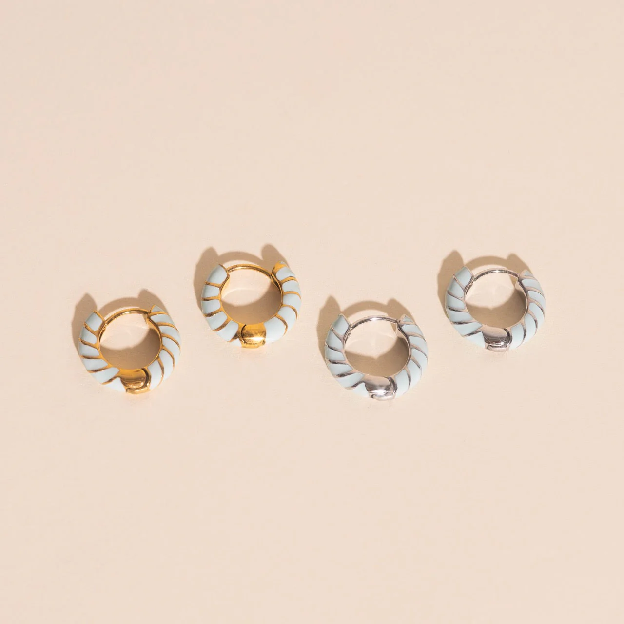 Color Chunky Rounded Huggie Hoop Earrings - Image 20