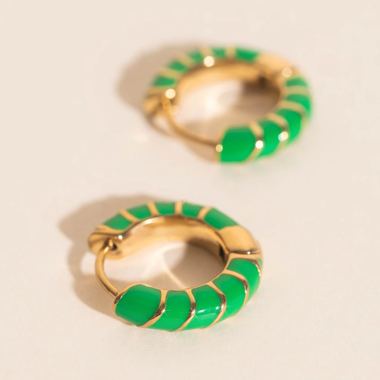 Color Chunky Rounded Huggie Hoop Earrings - Image 5