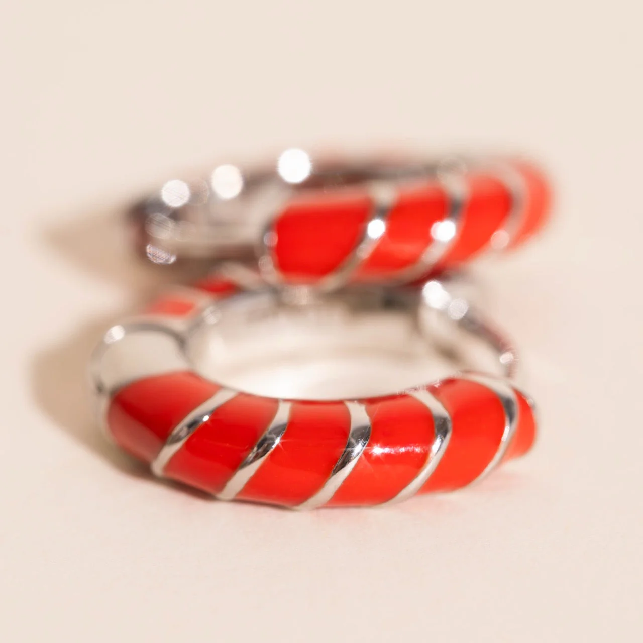 Color Chunky Rounded Huggie Hoop Earrings - Image 6