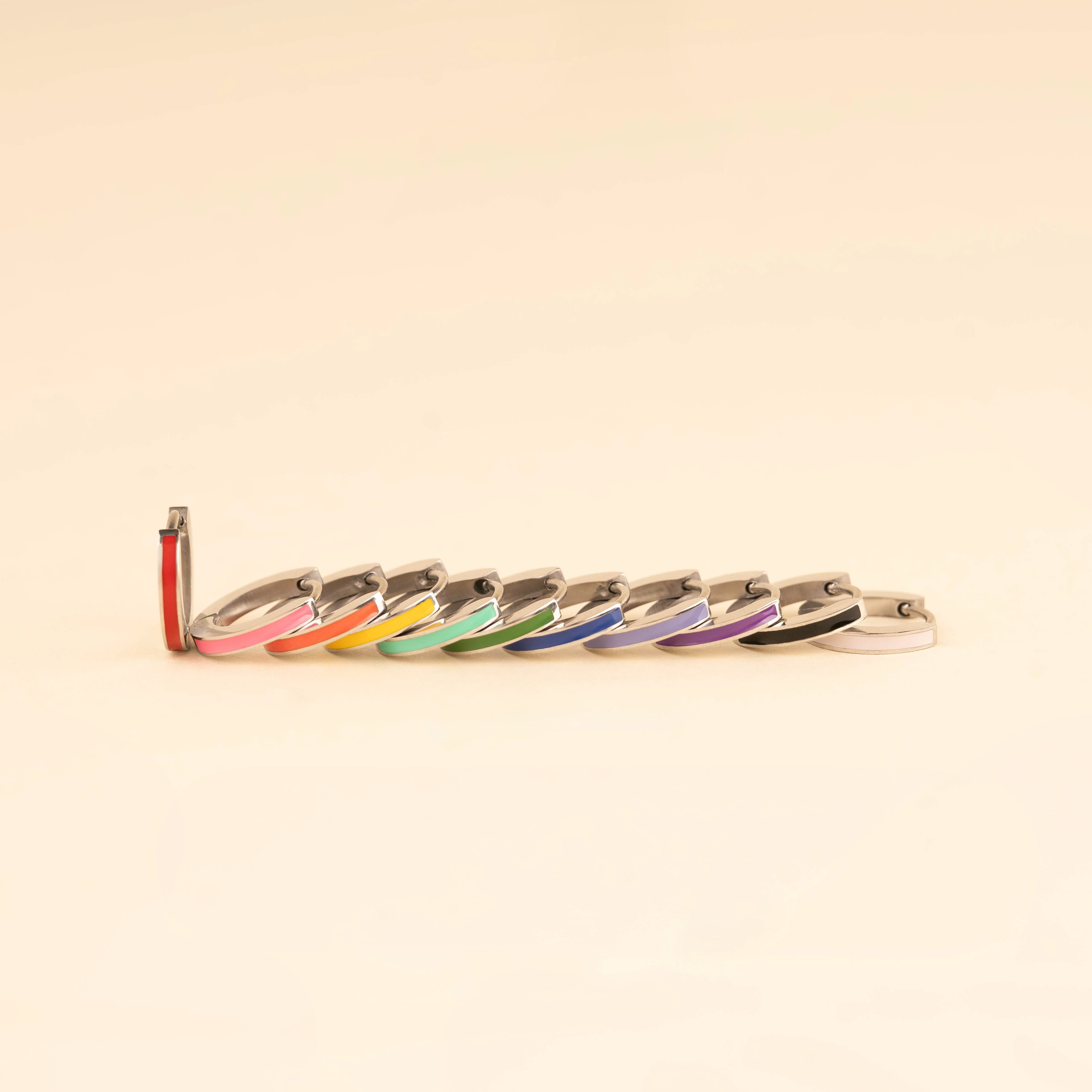 Color Huggie Hoop Earrings - Image 2