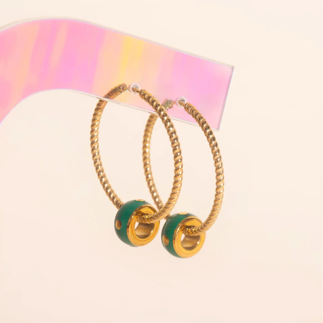 Color Pop Chunky Huggie Hoop Charms - Image 16