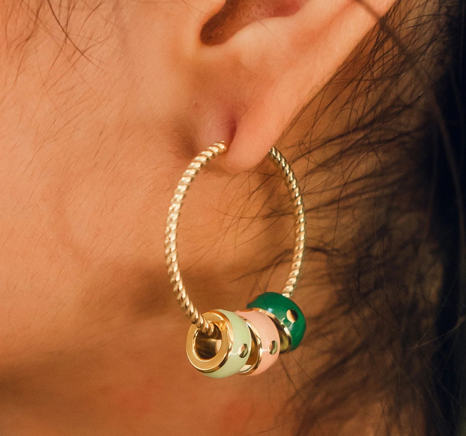Color Pop Chunky Huggie Hoop Charms - Image 5