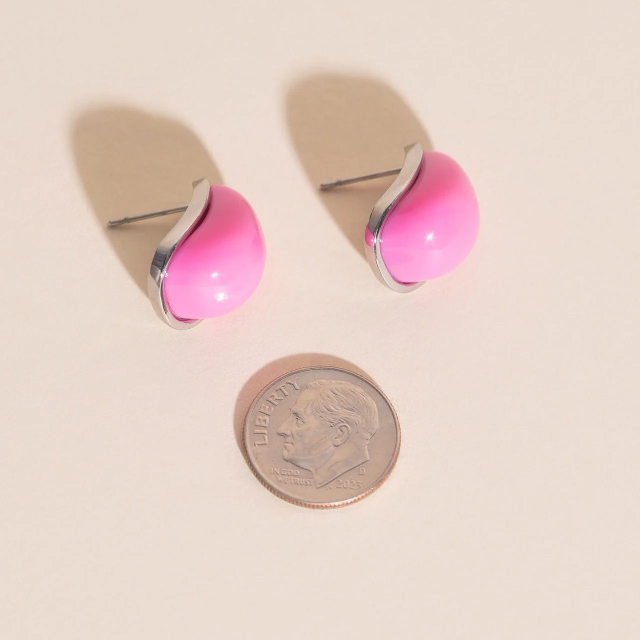Color Pop Tear Drop Stud Earrings - Image 10