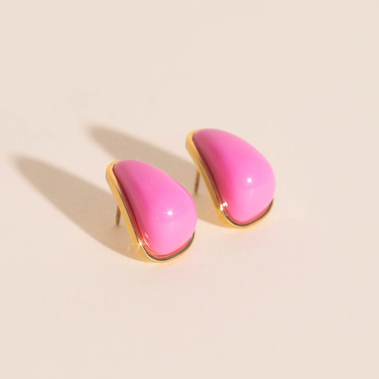 Color Pop Tear Drop Stud Earrings - Image 3