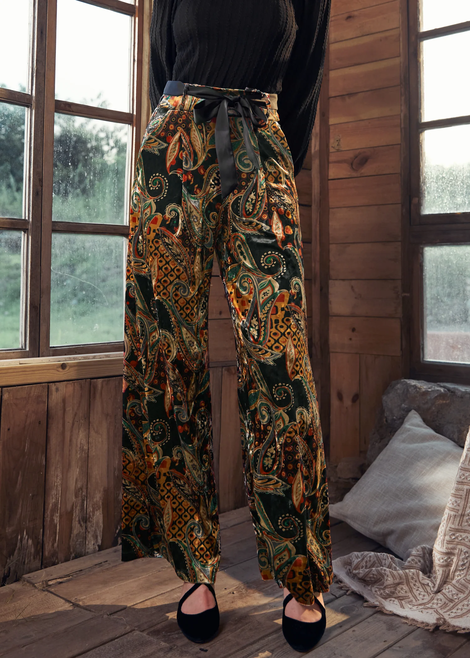 Cider, Spice & Everything Nice Wide Leg Velvet Pants