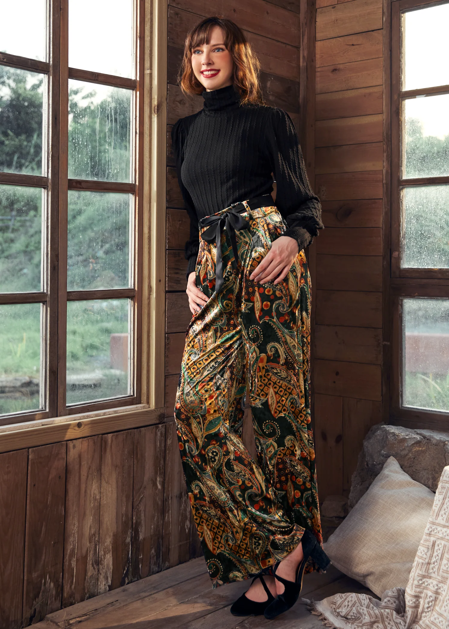 Cider, Spice & Everything Nice Wide Leg Velvet Pants - Image 2