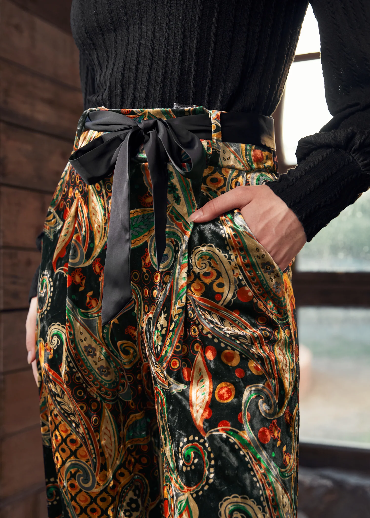 Cider, Spice & Everything Nice Wide Leg Velvet Pants - Image 3