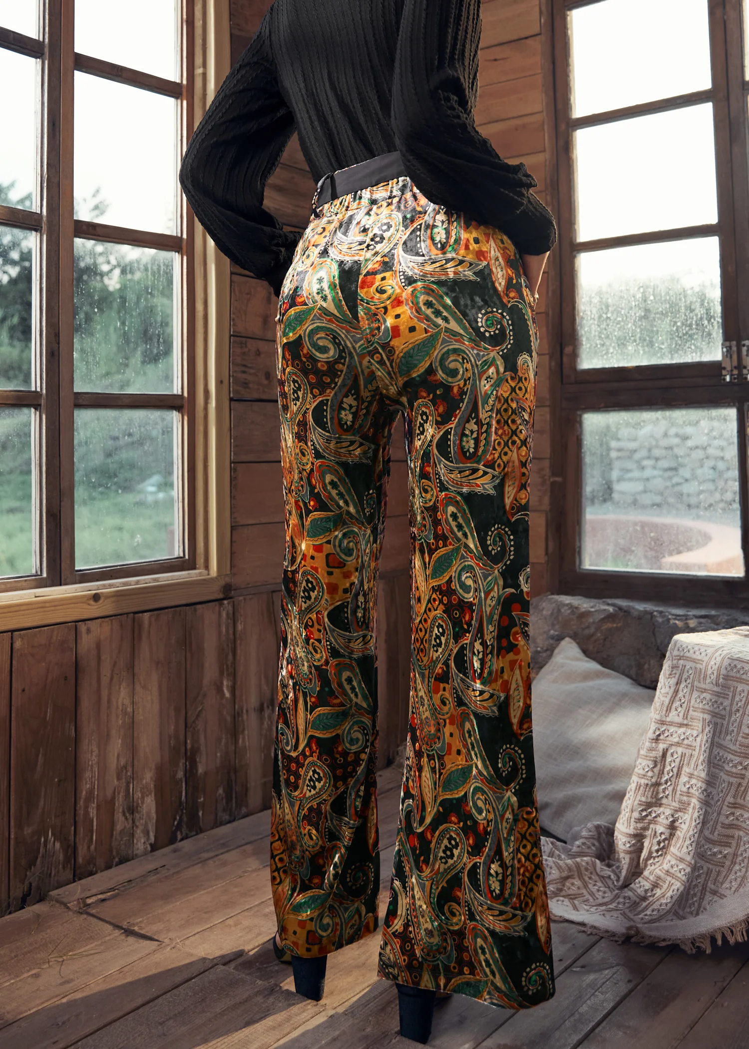 Cider, Spice & Everything Nice Wide Leg Velvet Pants - Image 4