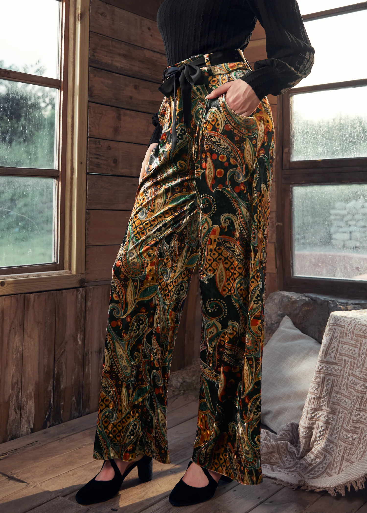 Cider, Spice & Everything Nice Wide Leg Velvet Pants - Image 5