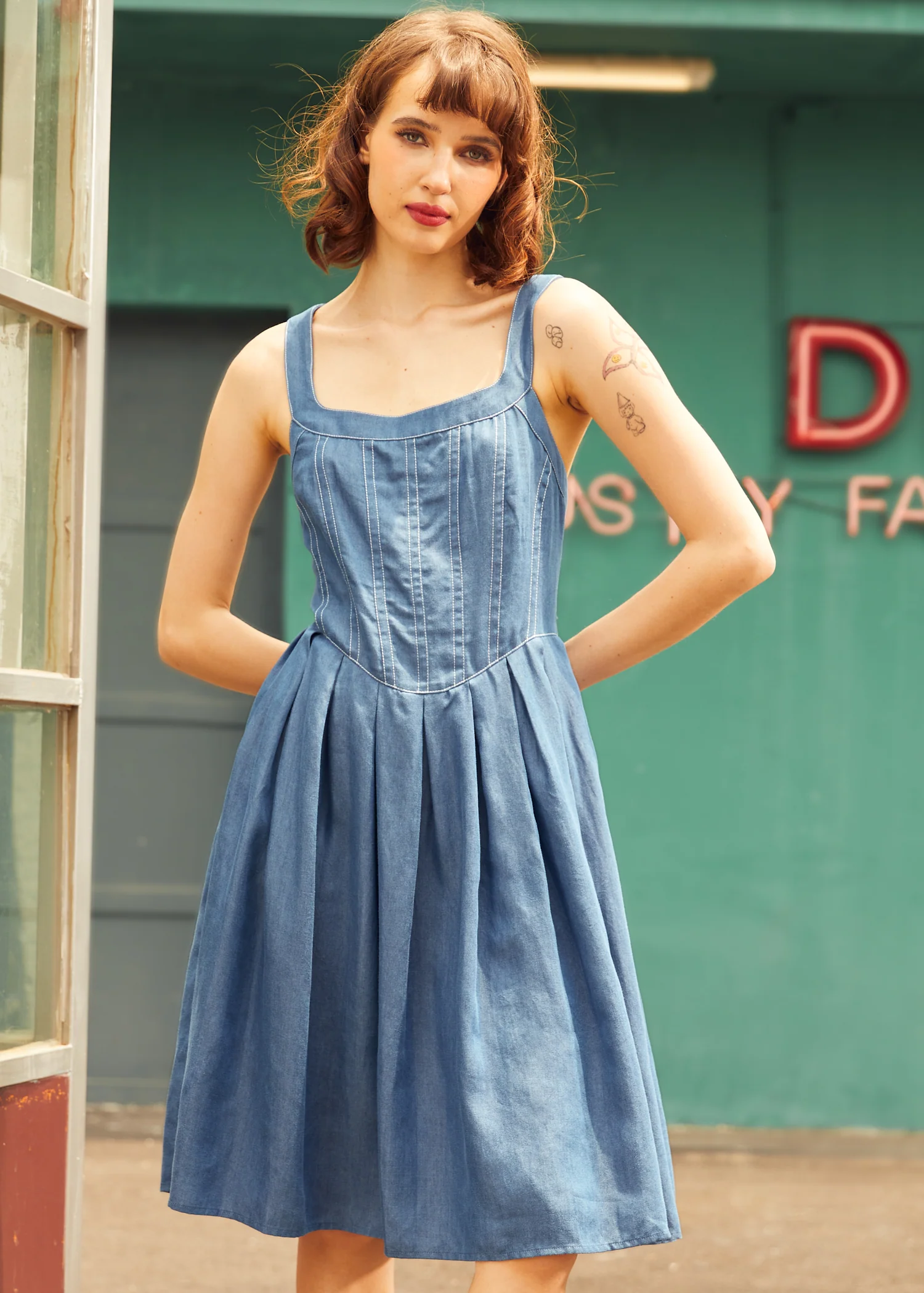 Meet Me on Main Street Chambray Dress - Image 4
