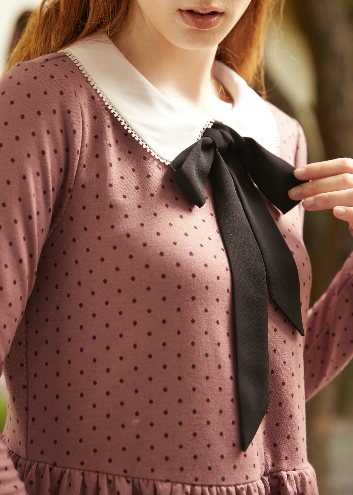 Couture Curtsy Long Sleeve Collar Dress - Image 5