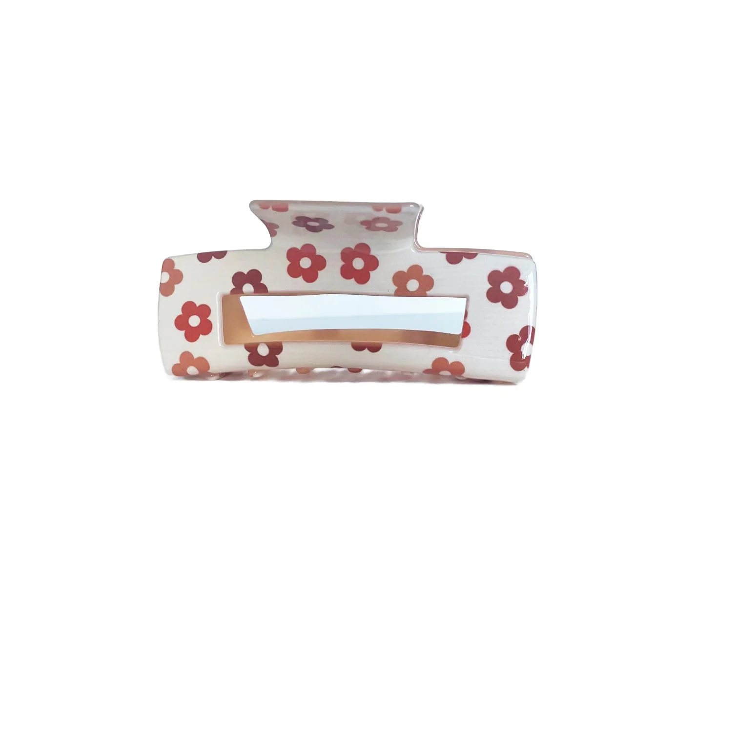 Cream Retro Daisies Claw Hair Clip - Image 2