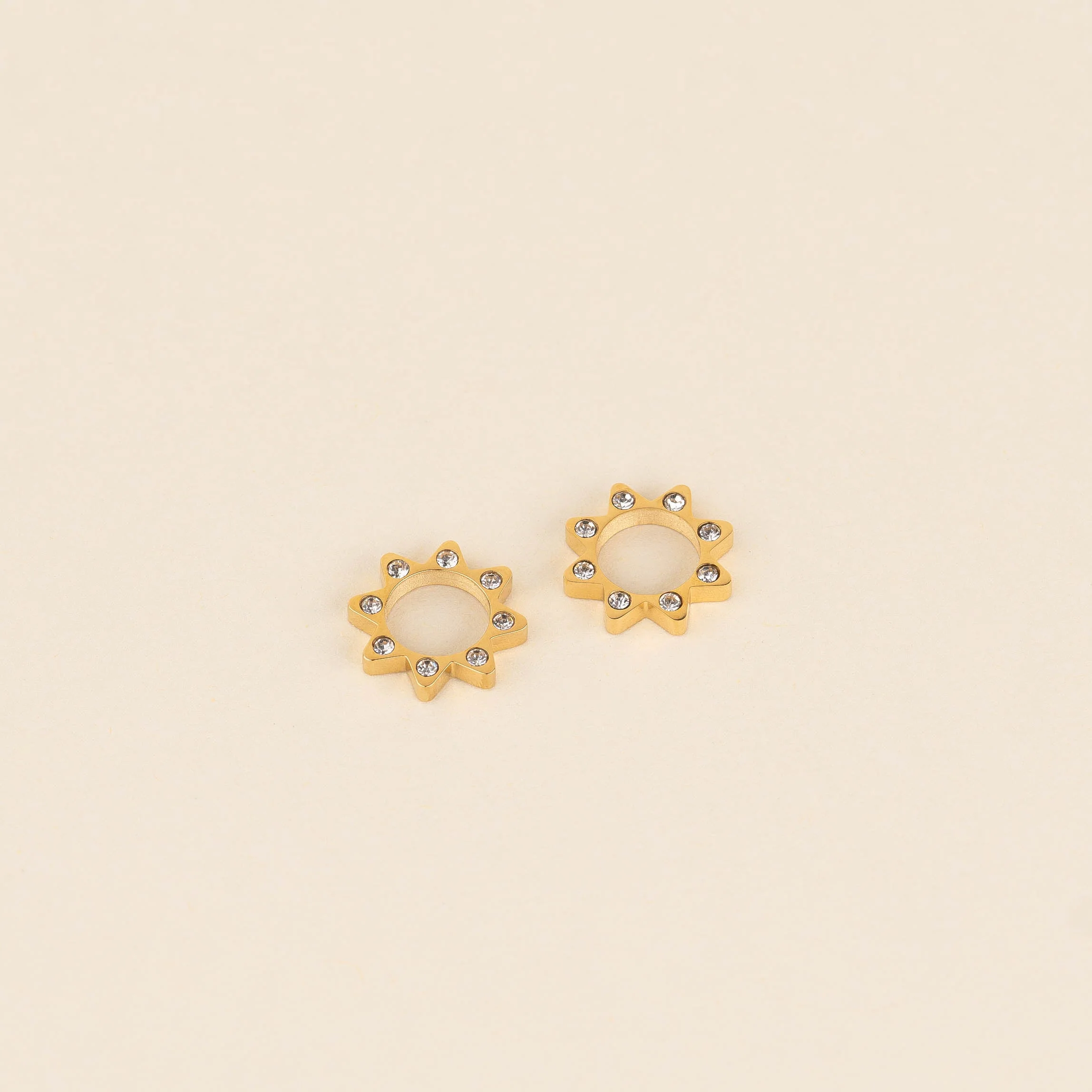 Crystal Sun Chunky Huggie Hoop Charms - Image 3