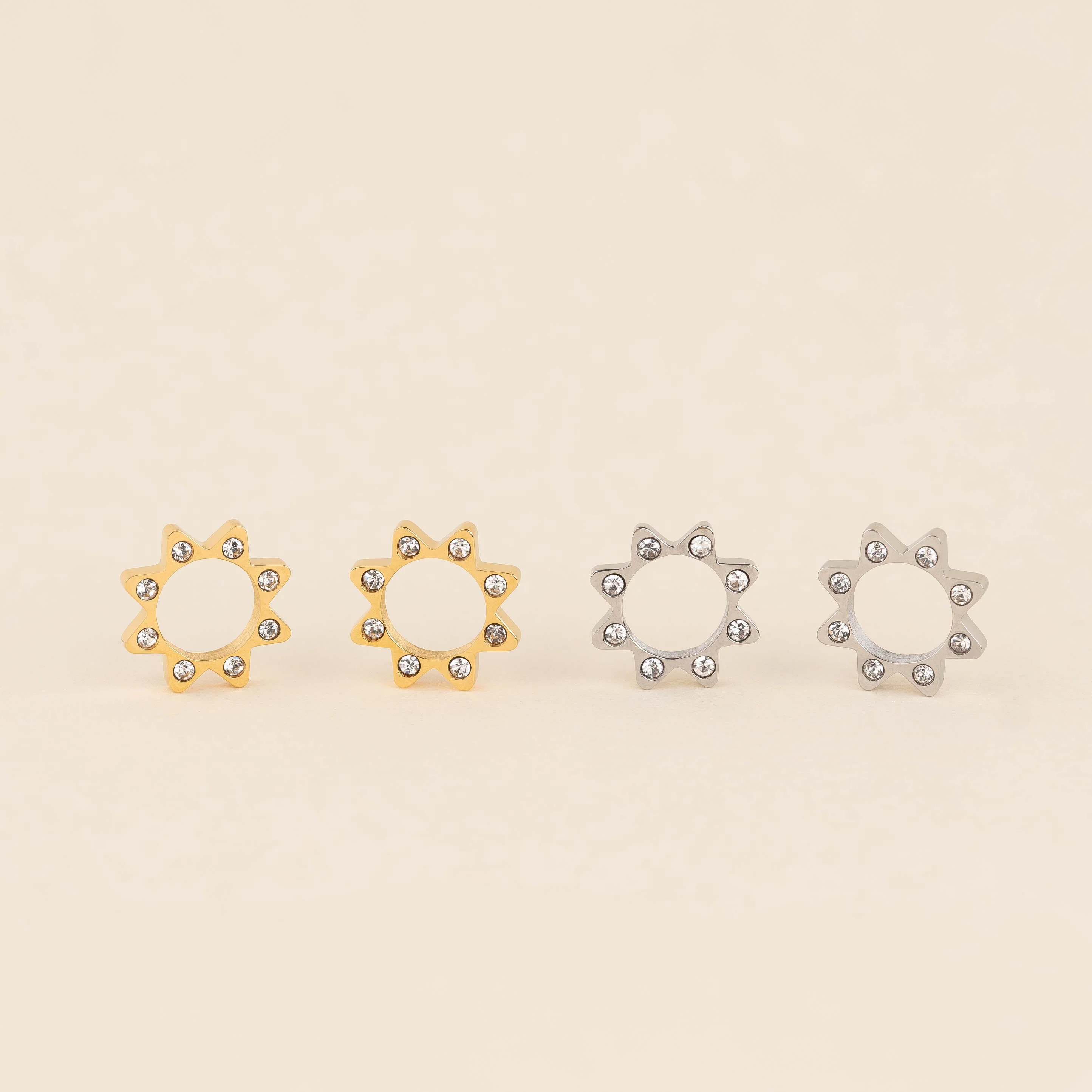 Crystal Sun Chunky Huggie Hoop Charms - Image 4