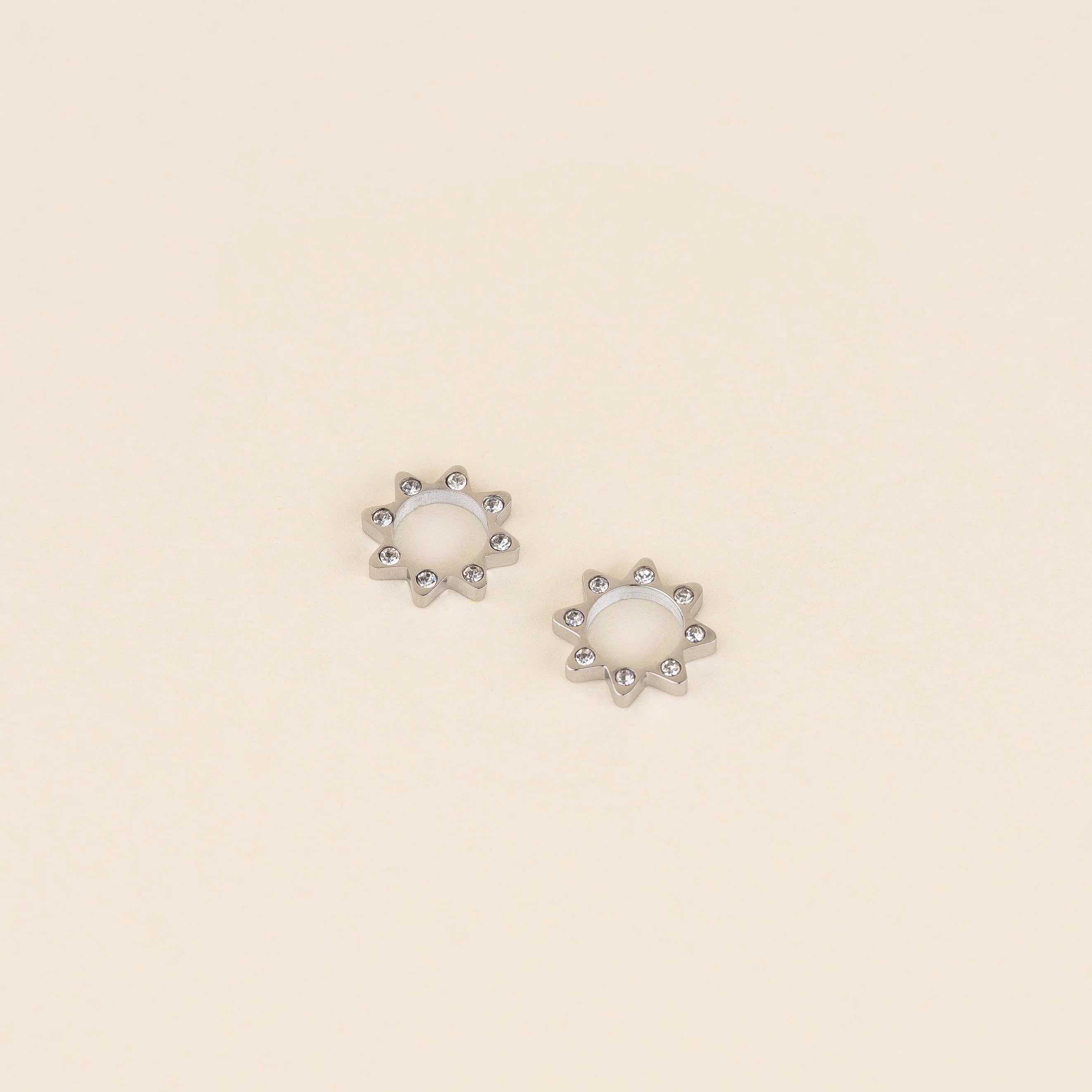 Crystal Sun Chunky Huggie Hoop Charms - Image 5