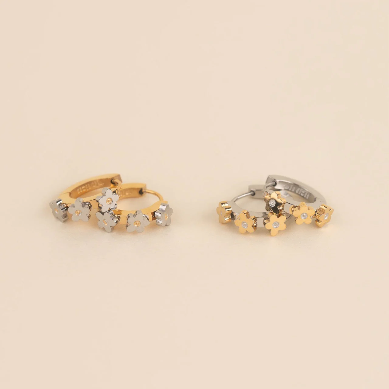 Daisy 3D Huggie Hoop Earrings - Image 13