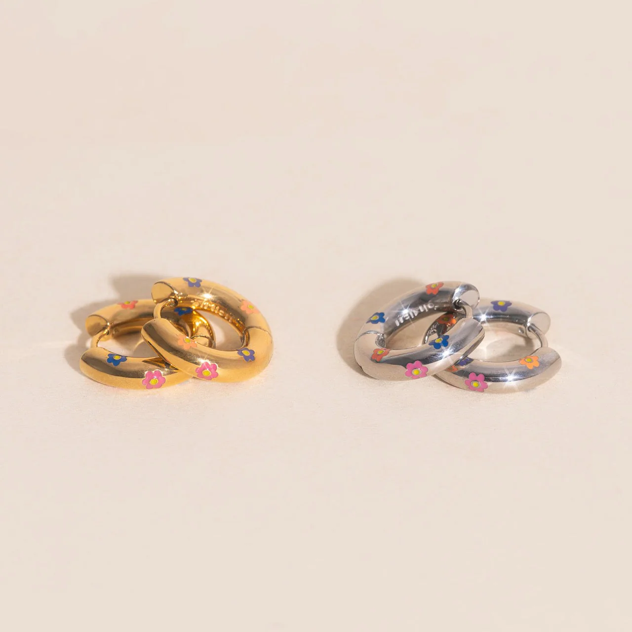 Daisy Chunky Rounded Huggie Hoop Earrings - Image 22