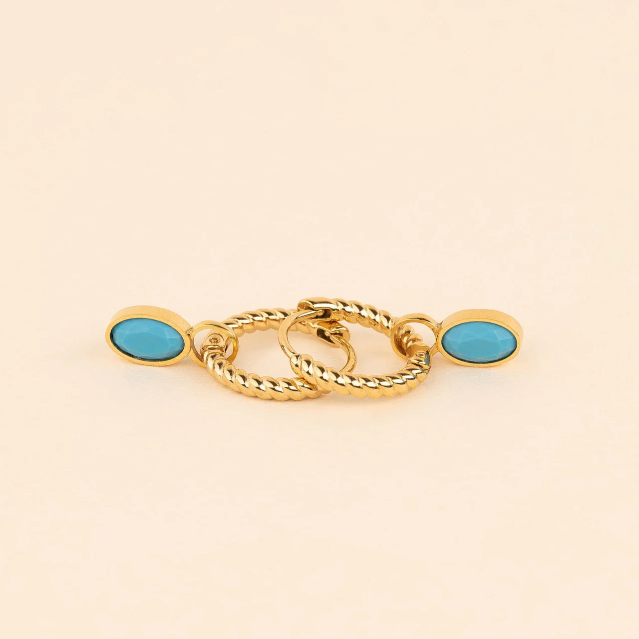 December Birthstone Huggie Hoop Charms - Image 3