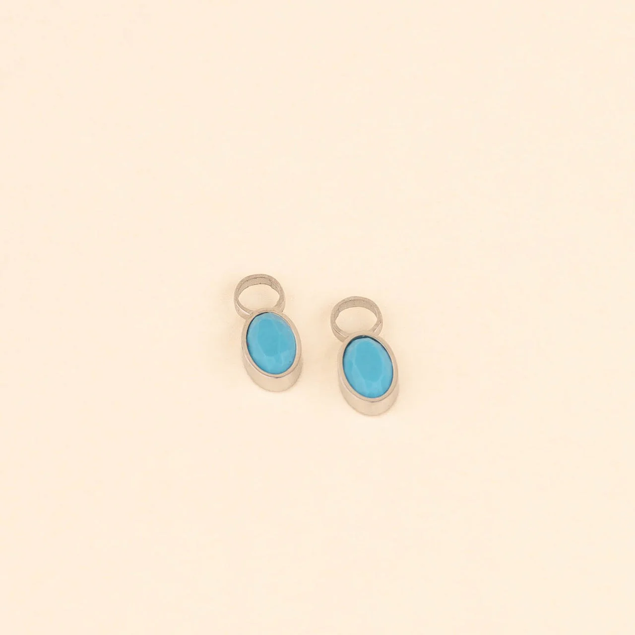 December Birthstone Huggie Hoop Charms - Image 4