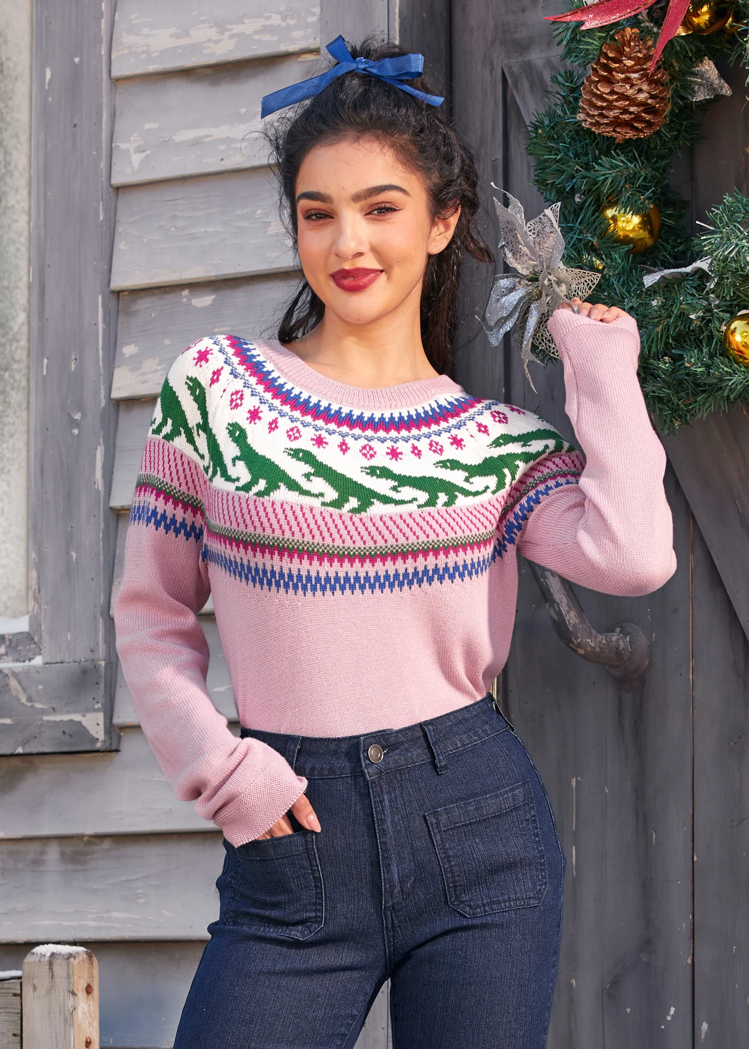 Retro Charm Raglan Sweater - Image 3