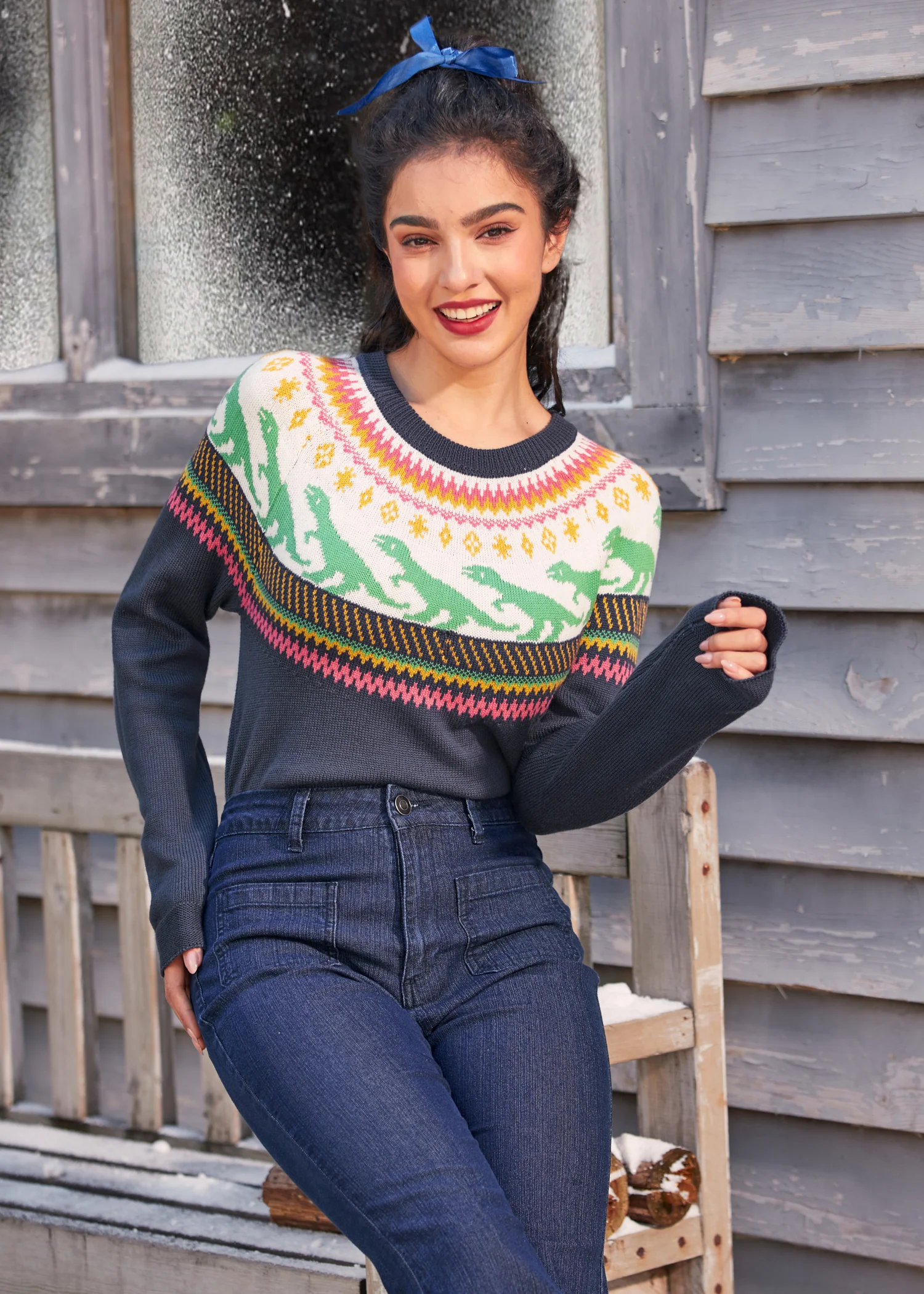 Retro Charm Raglan Sweater - Image 3