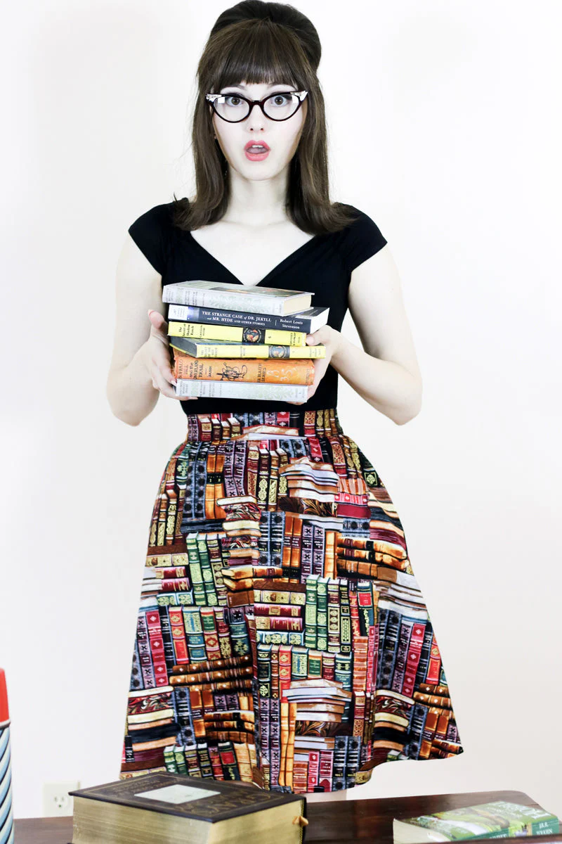 Don't Judge a Book by its Cover A-Line Skirt - Image 3