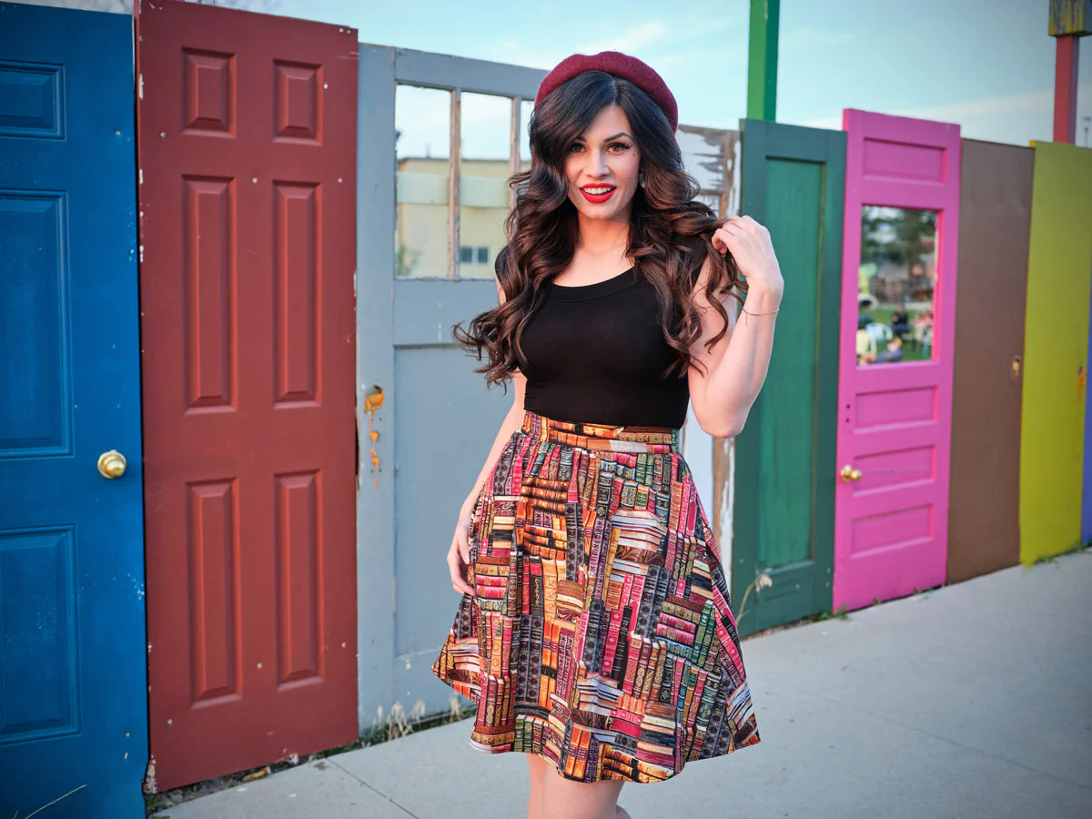 Don't Judge a Book by its Cover A-Line Skirt - Image 4
