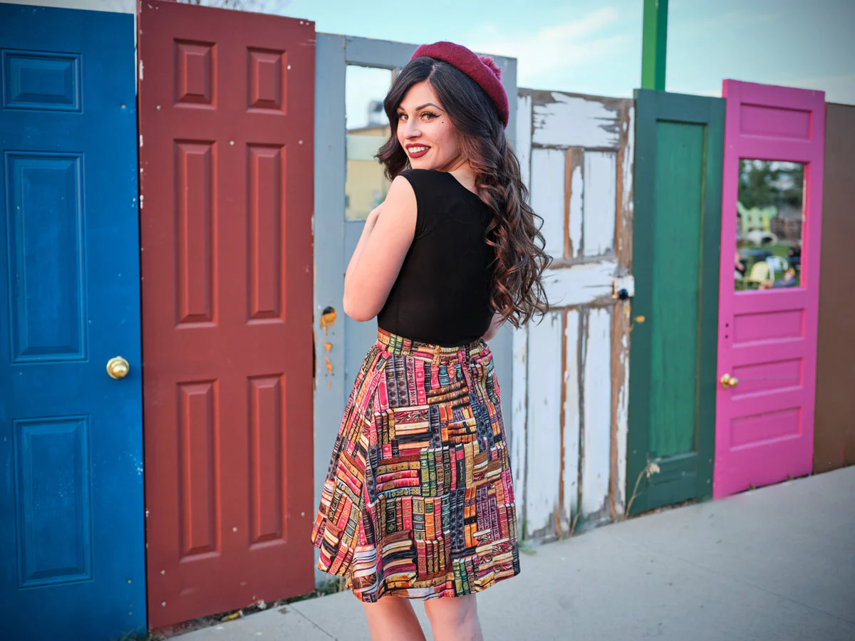 Don't Judge a Book by its Cover A-Line Skirt - Image 6