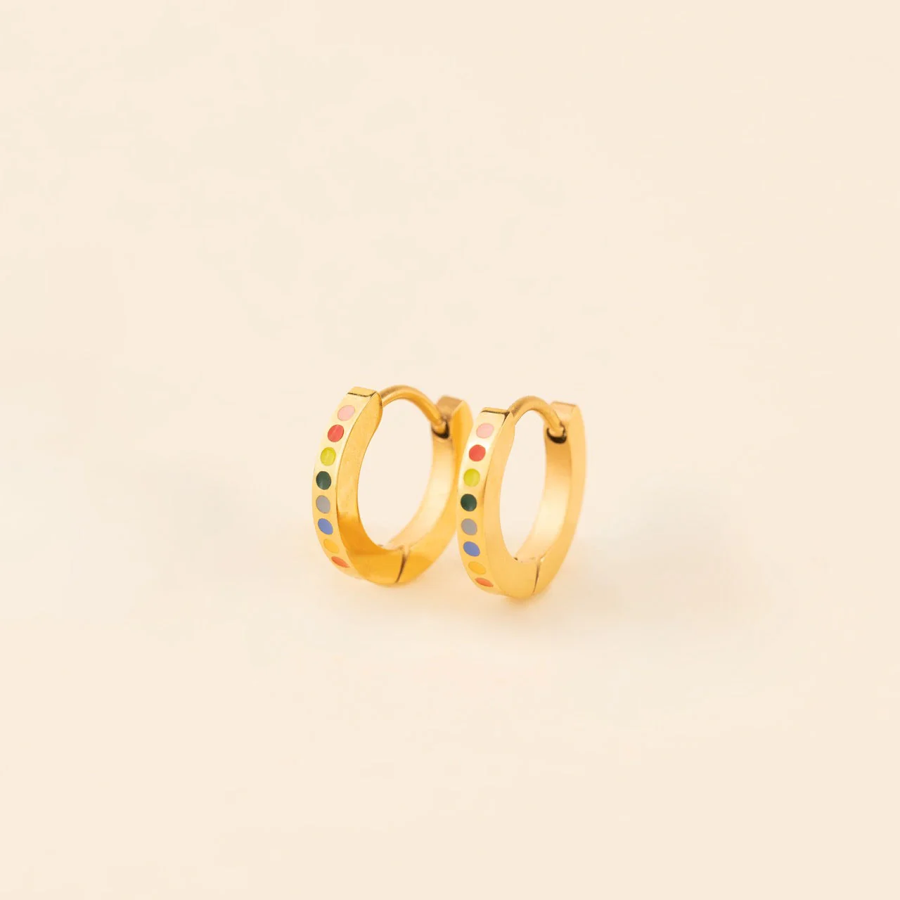 Dot Huggie Hoop Earrings