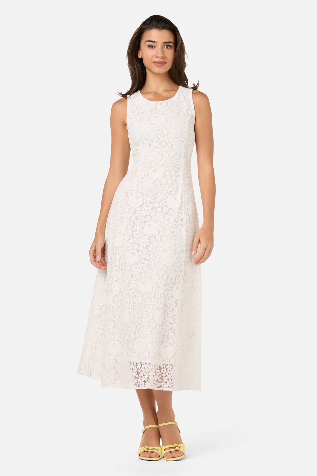 Dreamy White Lace Midi Dress - Image 5