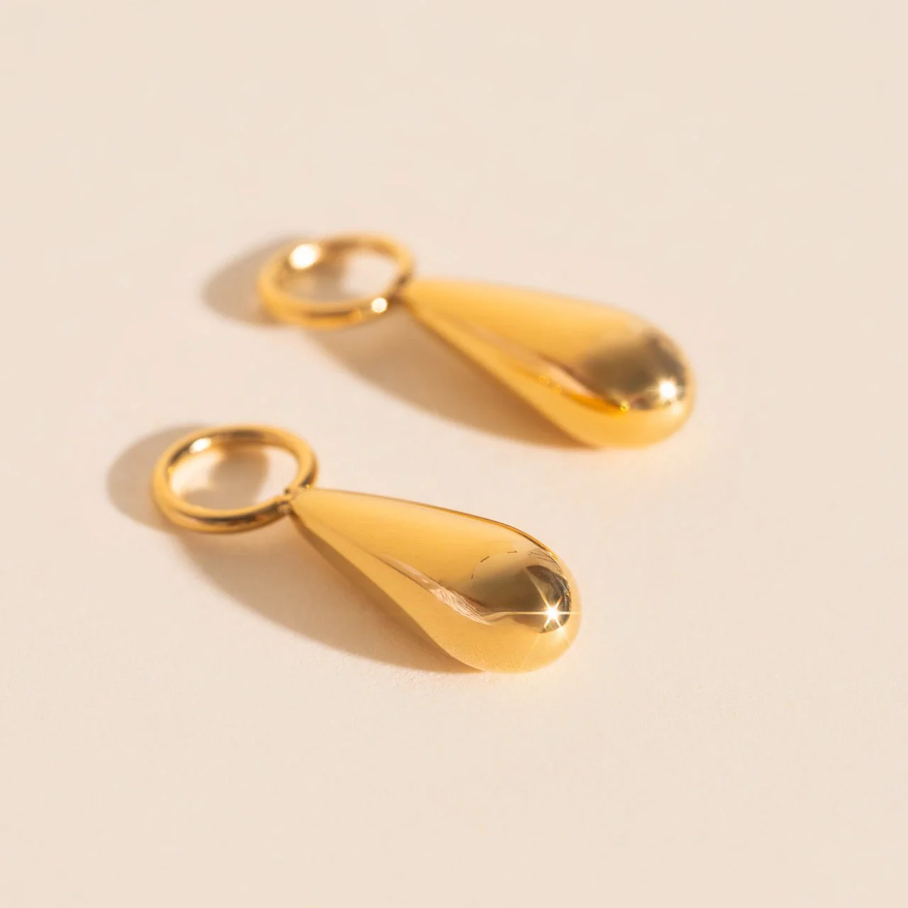 Droplet Chunky Huggie Hoop Charms - Image 3