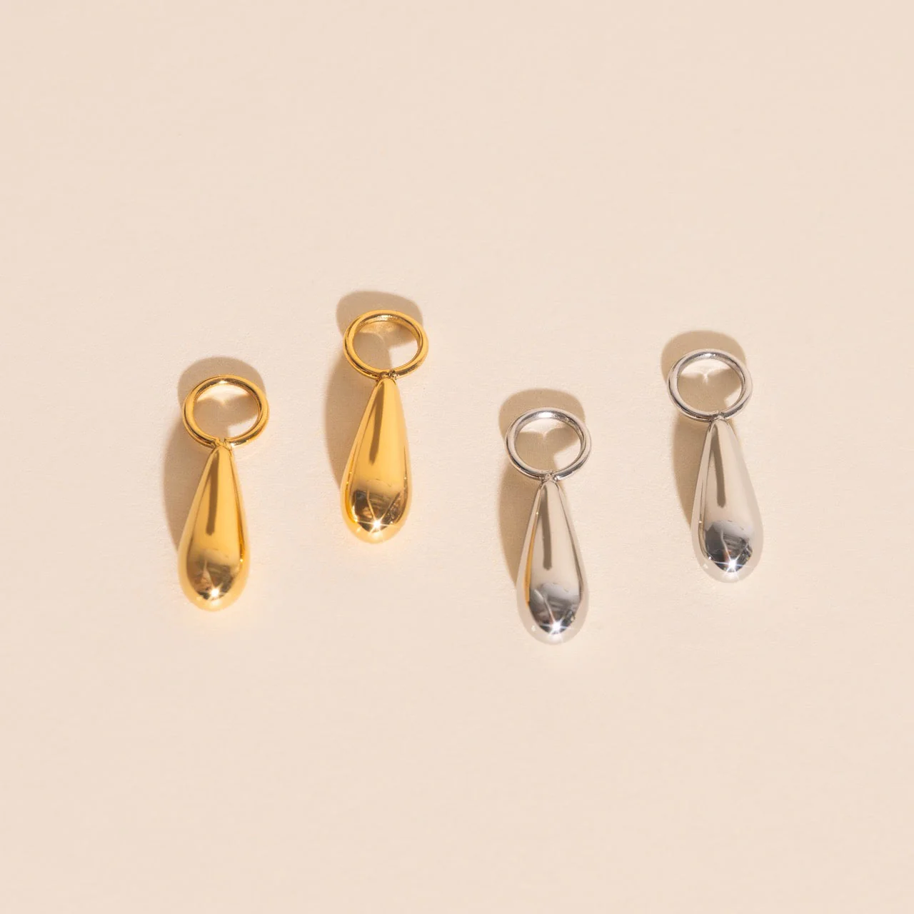 Droplet Chunky Huggie Hoop Charms - Image 8