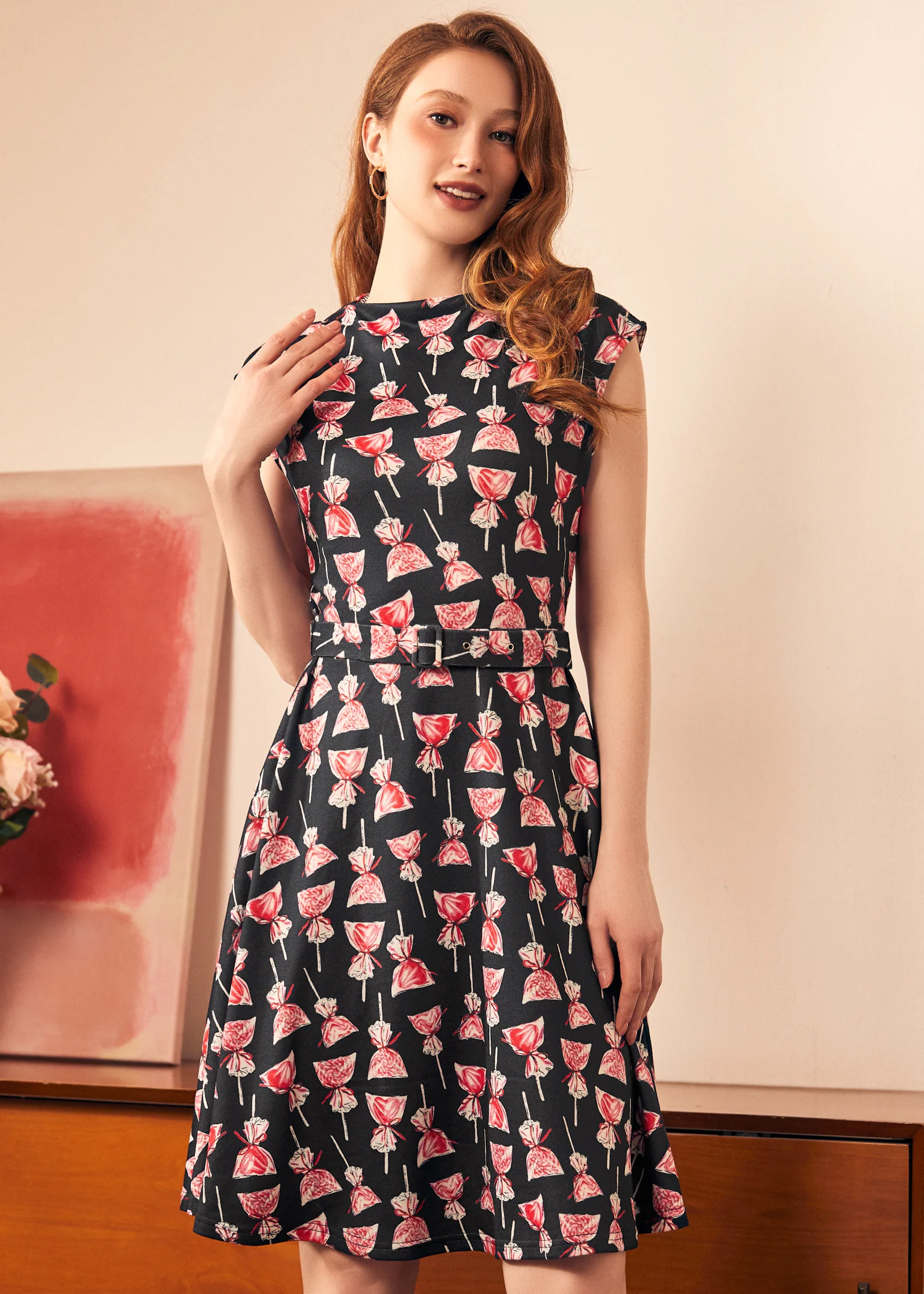 Eclipse Elegance Fit & Flare Dress - Image 3