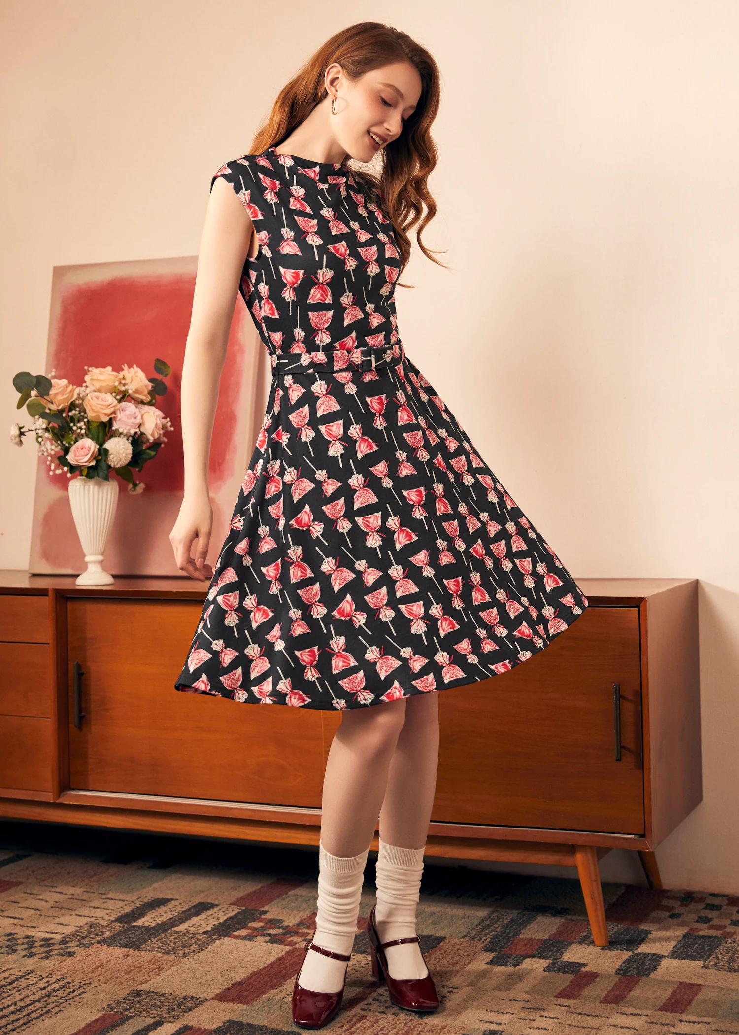 Eclipse Elegance Fit & Flare Dress - Image 4