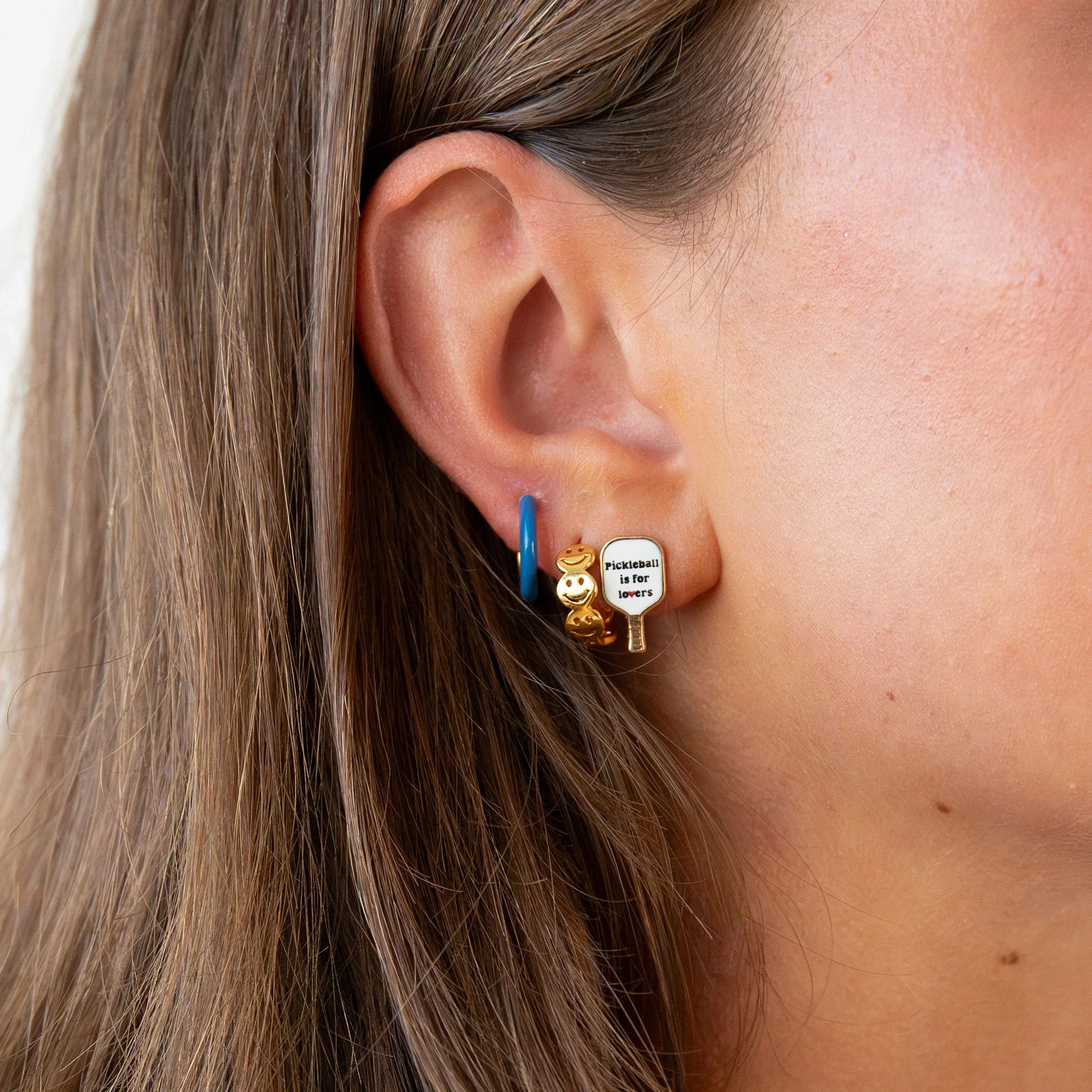 Edgy Pickleball Stud Earrings - Image 4