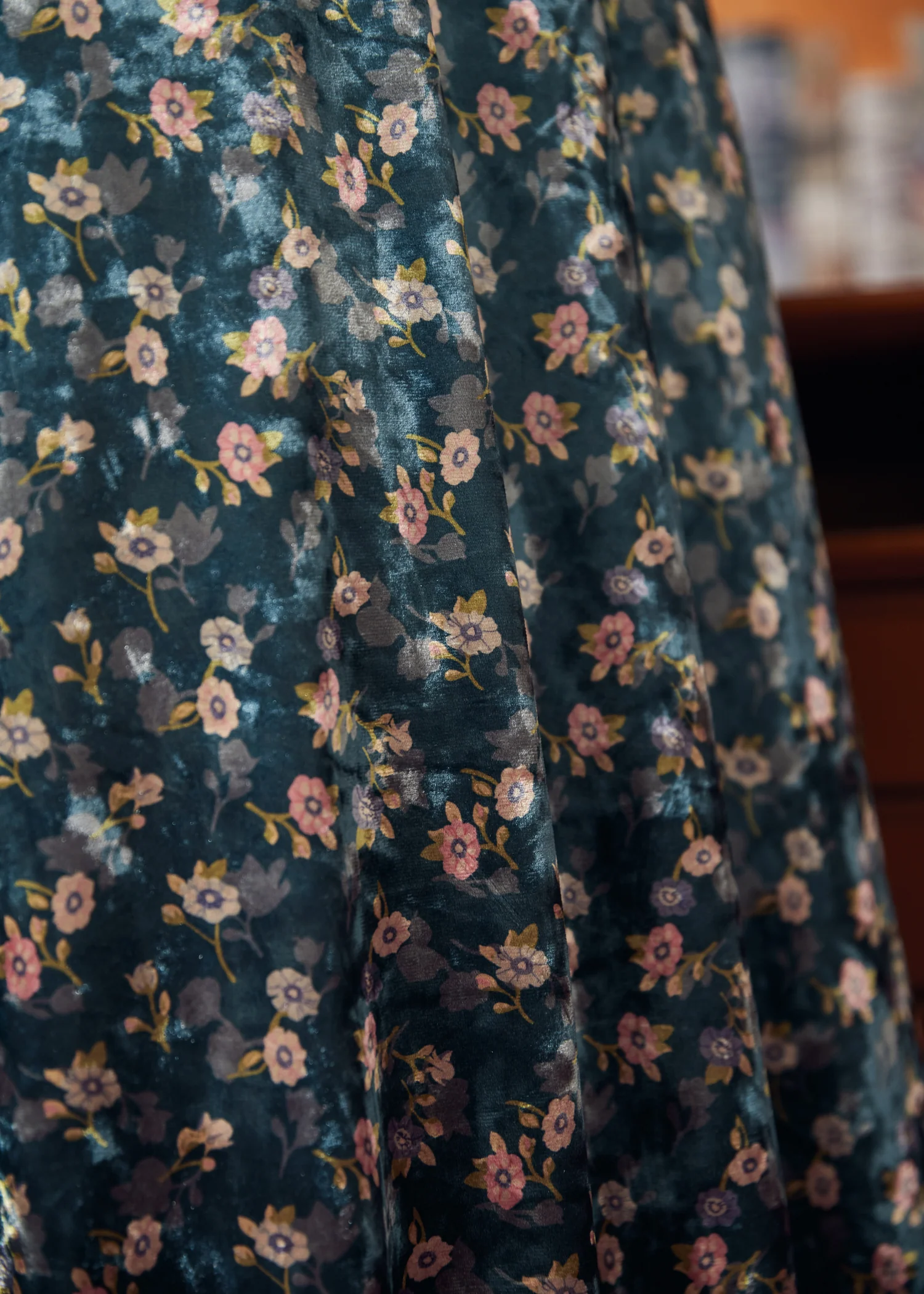 Golden Whispers Velvet Maxi Skirt - Image 4