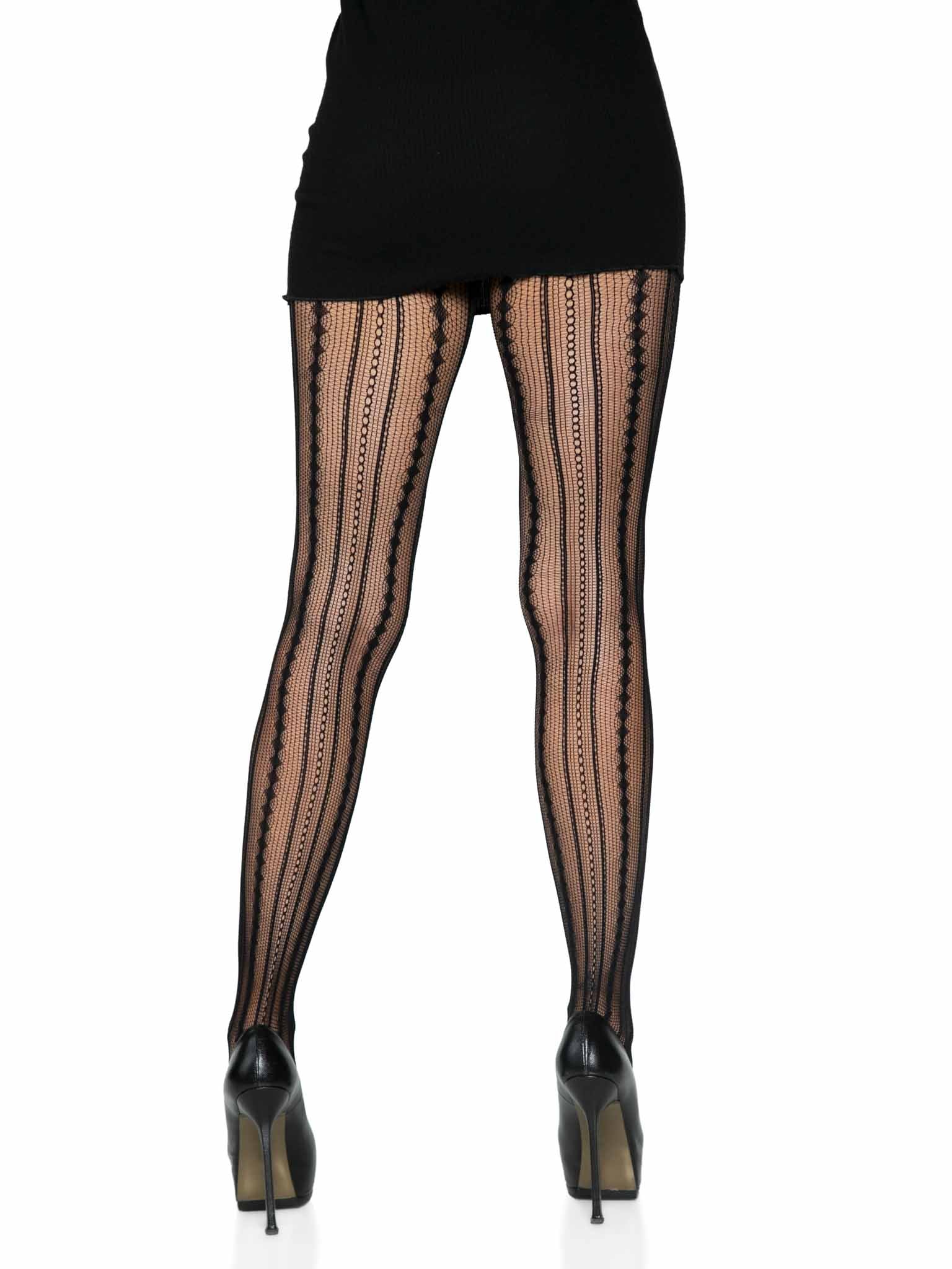 Eve Vintage Pinstripe Net Tights - Image 4