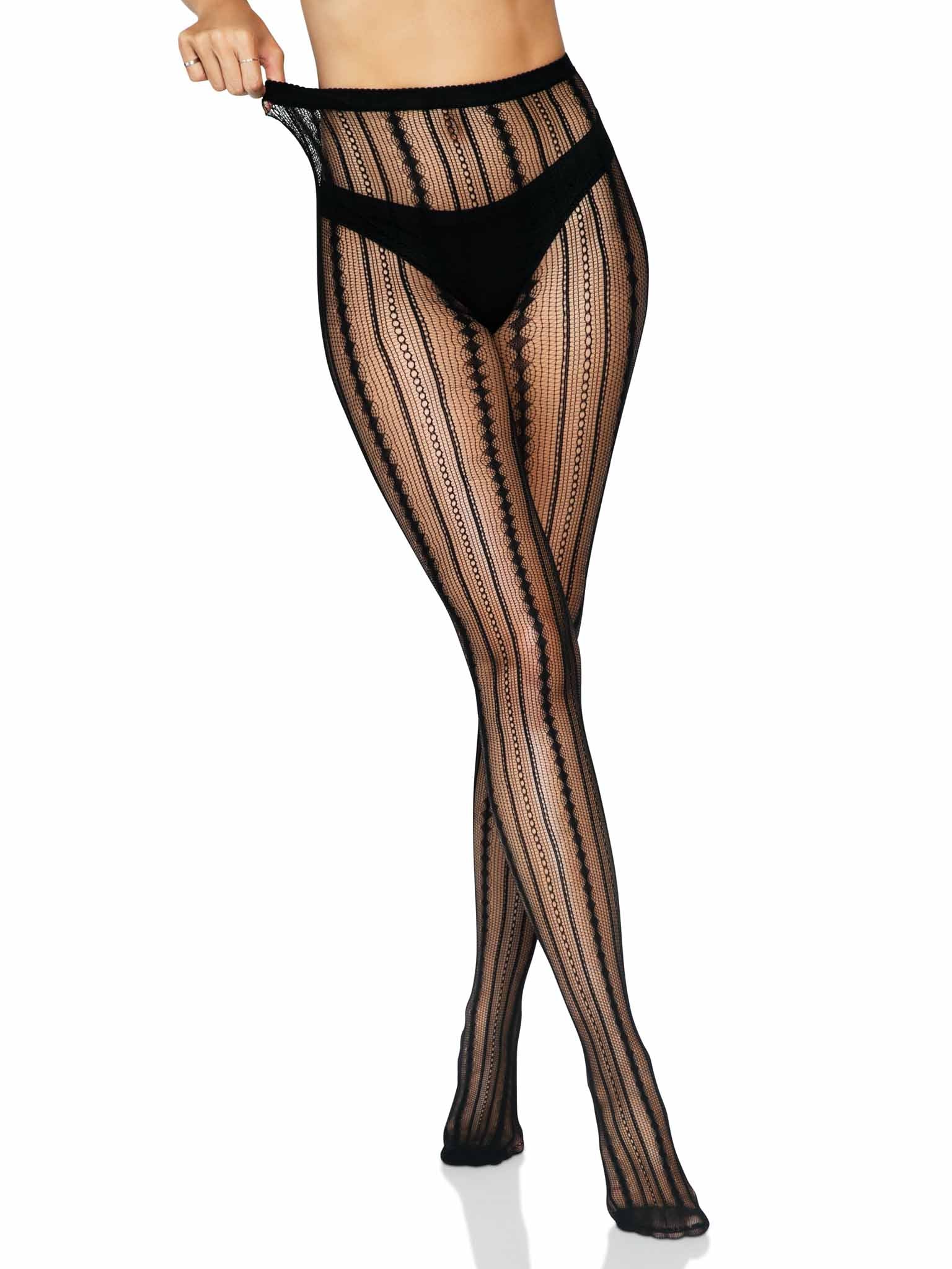 Eve Vintage Pinstripe Net Tights - Image 8