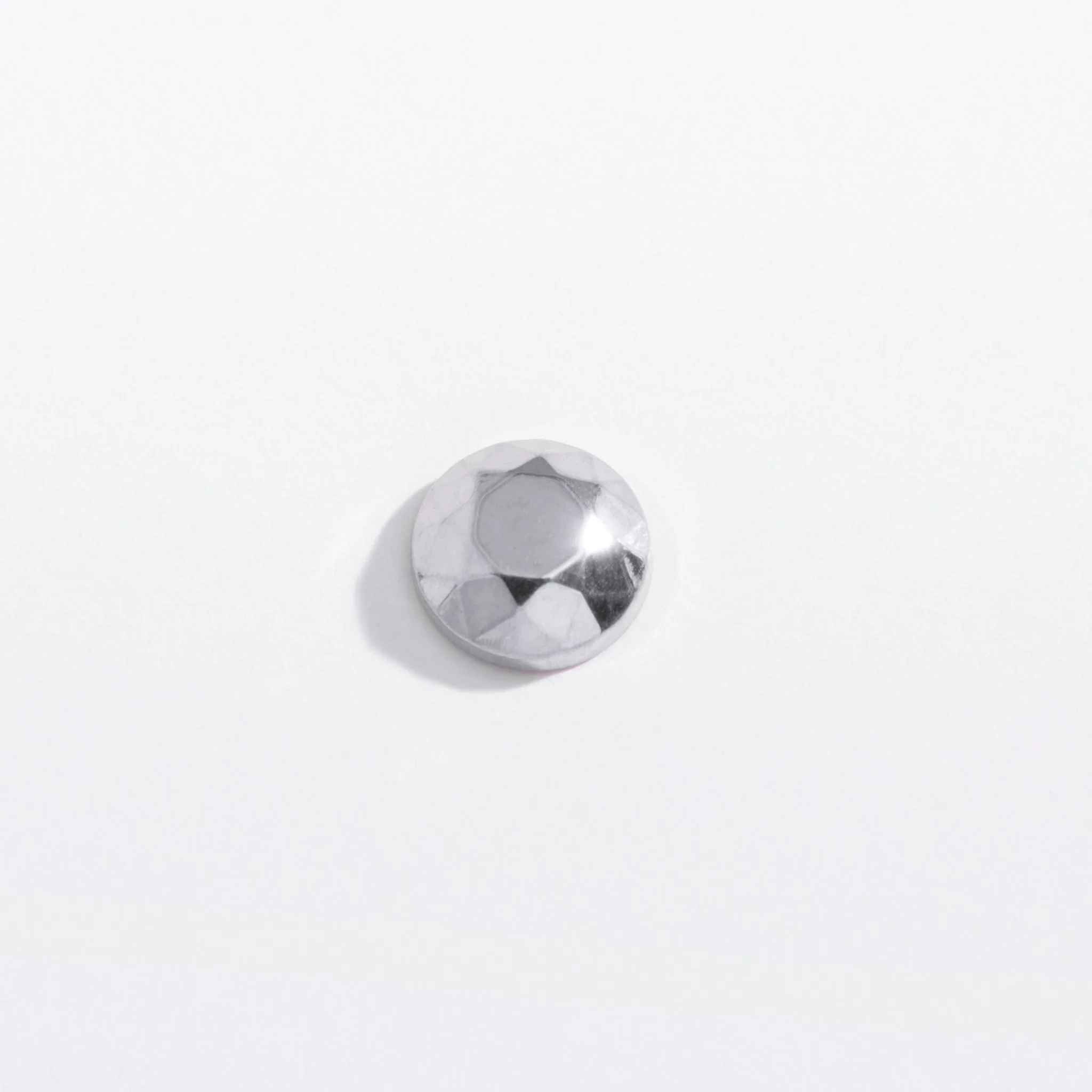Tiny Faceted Circle Flat Back Stud Earrings - Image 8